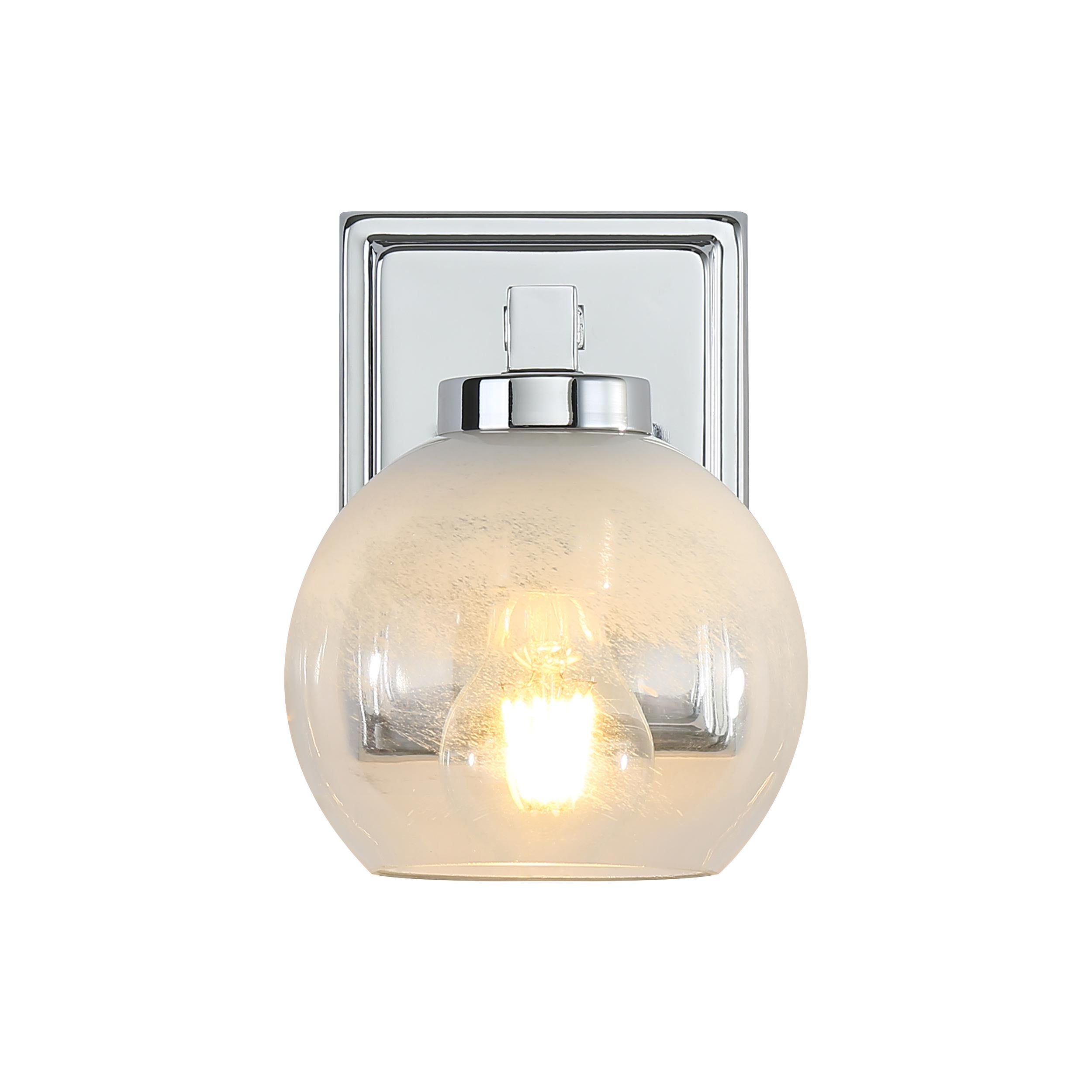 Elliott 1-Light Vanity Light in Chrome with Alabaster Shade - Default Title - Golden Lighting