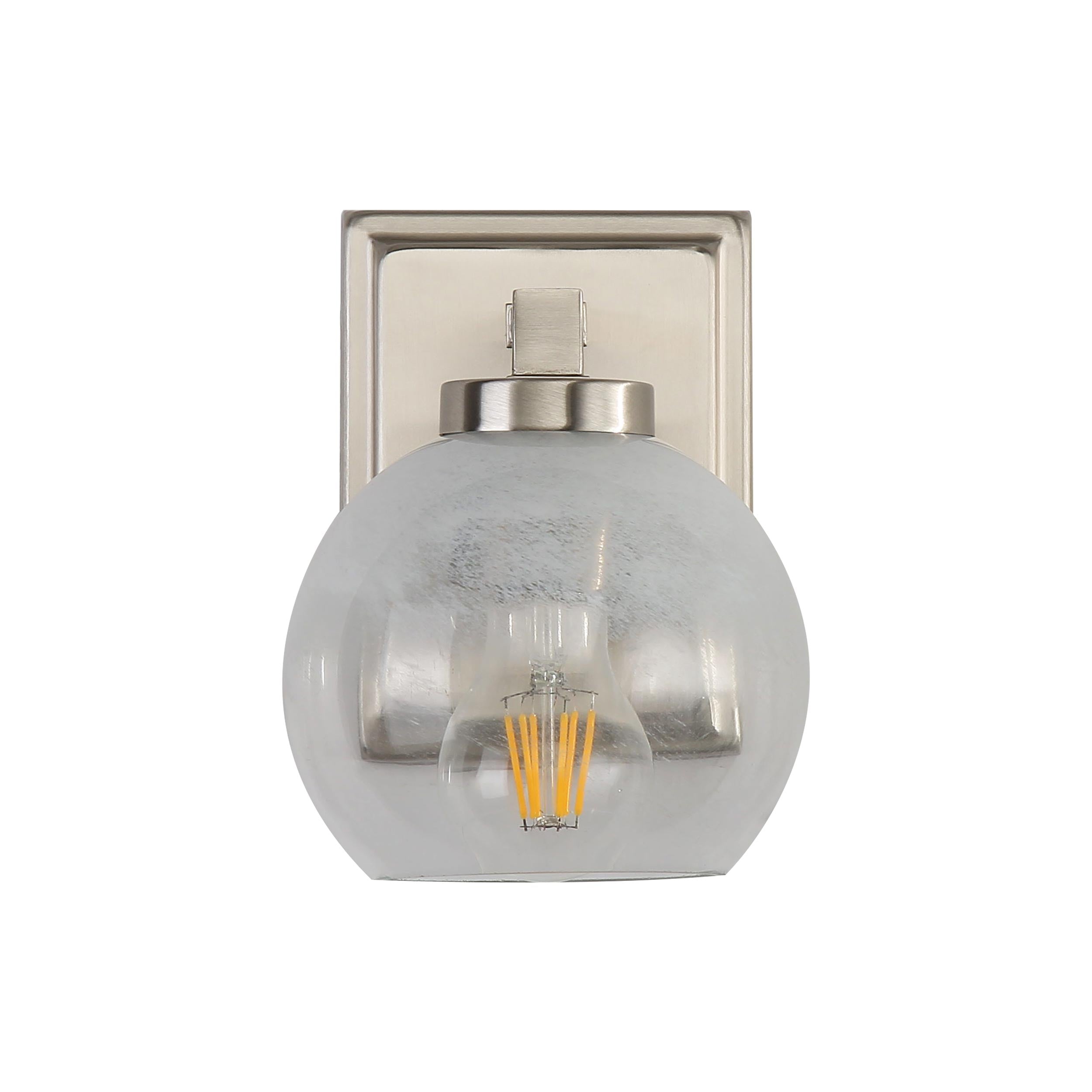Elliott 1-Light Vanity Light in Pewter with Alabaster Shade - - Golden Lighting