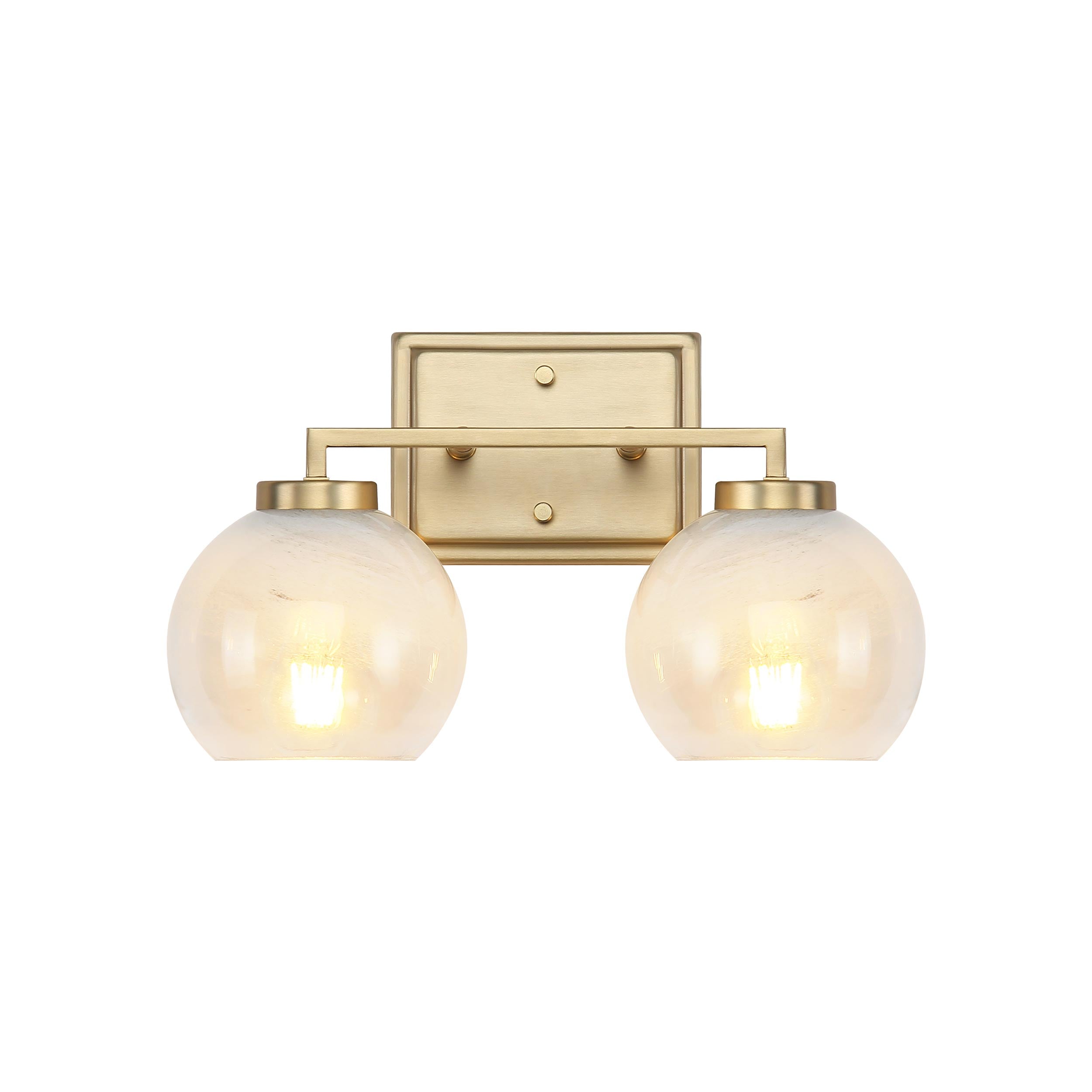 Elliott 2-Light Vanity Light in Brushed Champagne Bronze with Alabaster Shade - Default Title - Golden Lighting