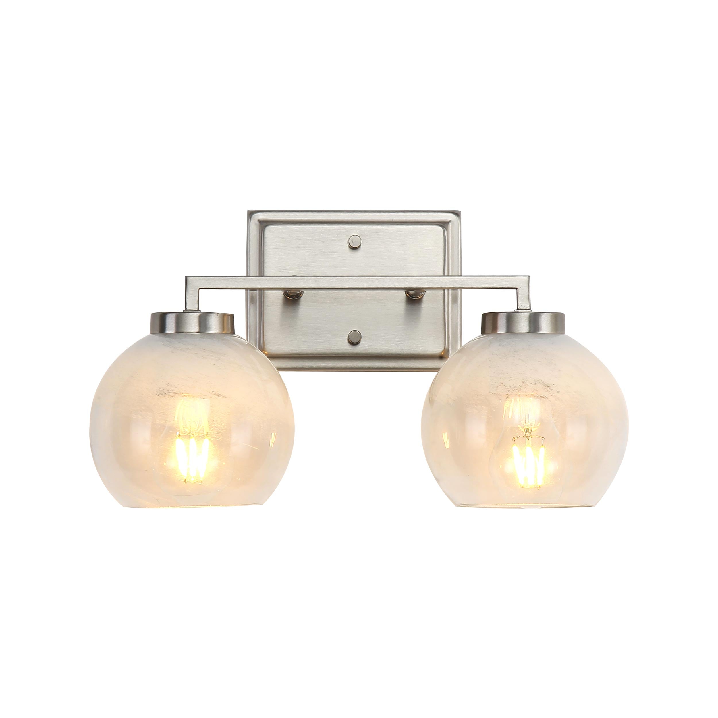 Elliott 2-Light Vanity Light in Pewter with Alabaster Shade - Default Title - Golden Lighting