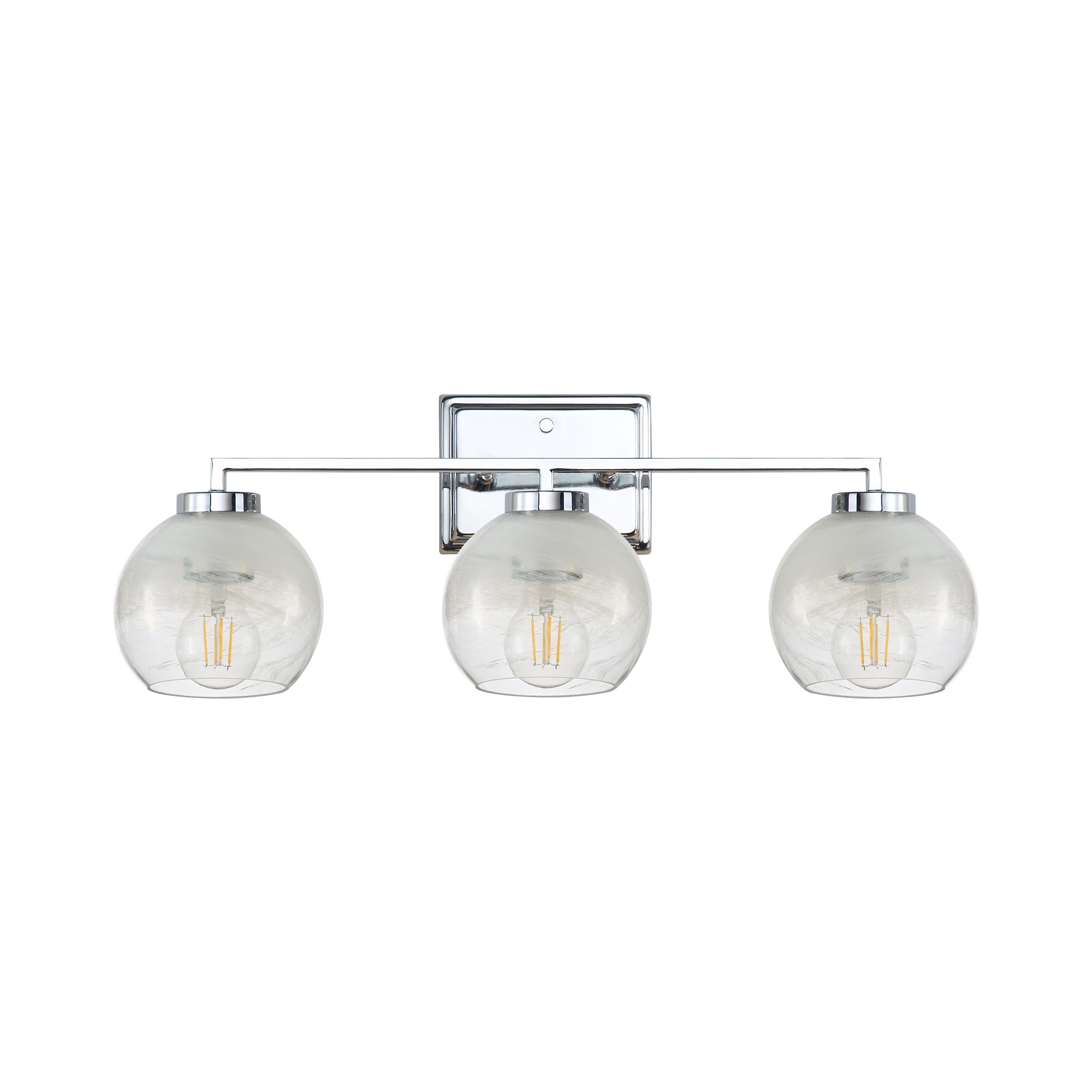 Yep by Golden Lighting Elliott 3-light Vanity in Chrome and Clear Alabaster Glass - - Golden Lighting