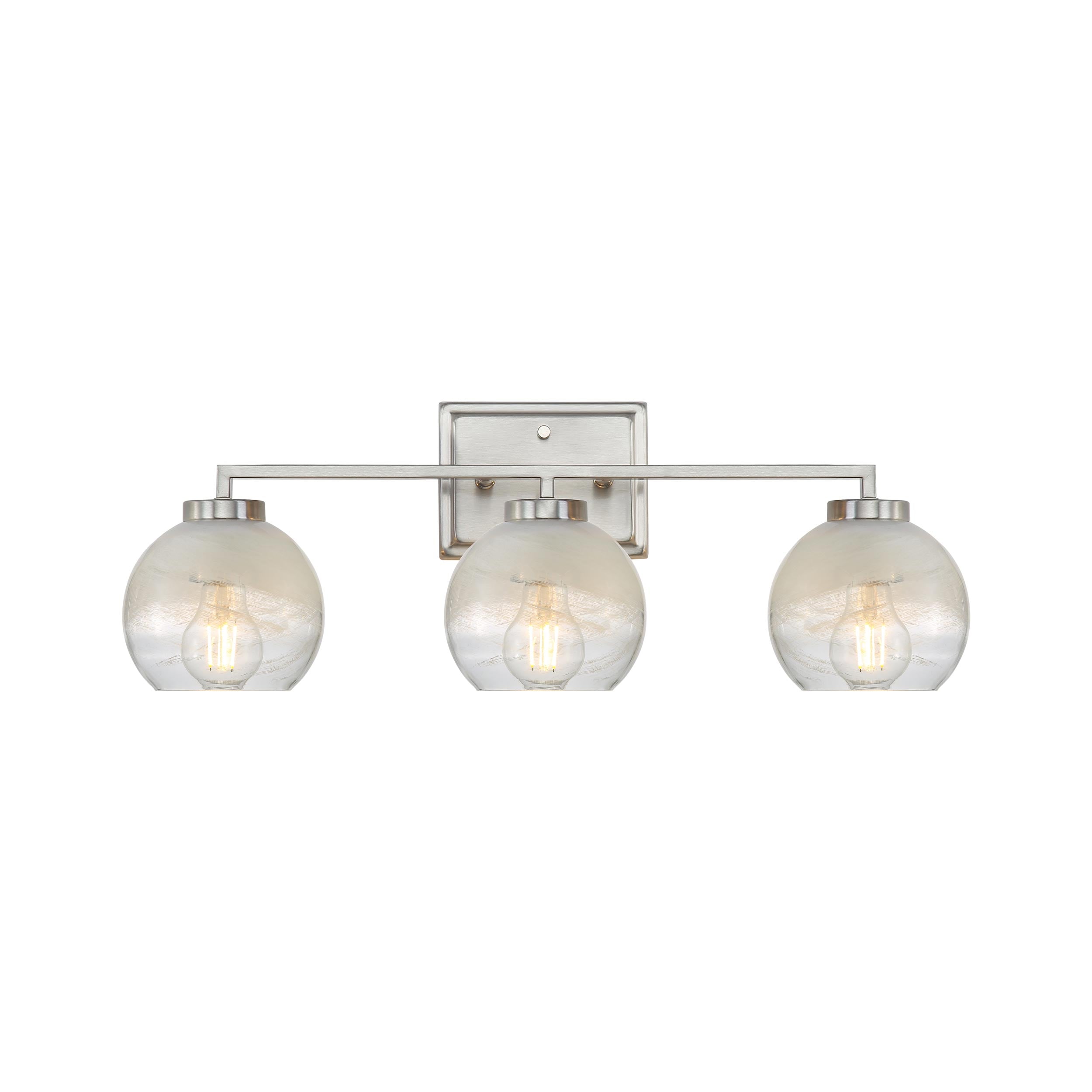 Elliott 3-Light Vanity Light in Pewter with Alabaster Shade - - Golden Lighting