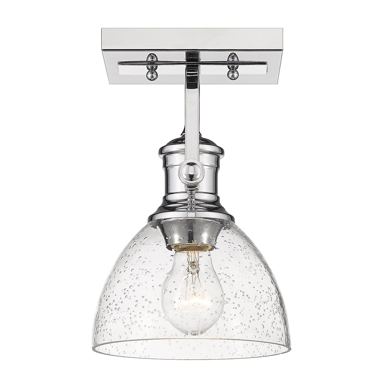 Yep by Golden Lighting Hines 1-light Semi-Flush Mount in Chrome - - Golden Lighting