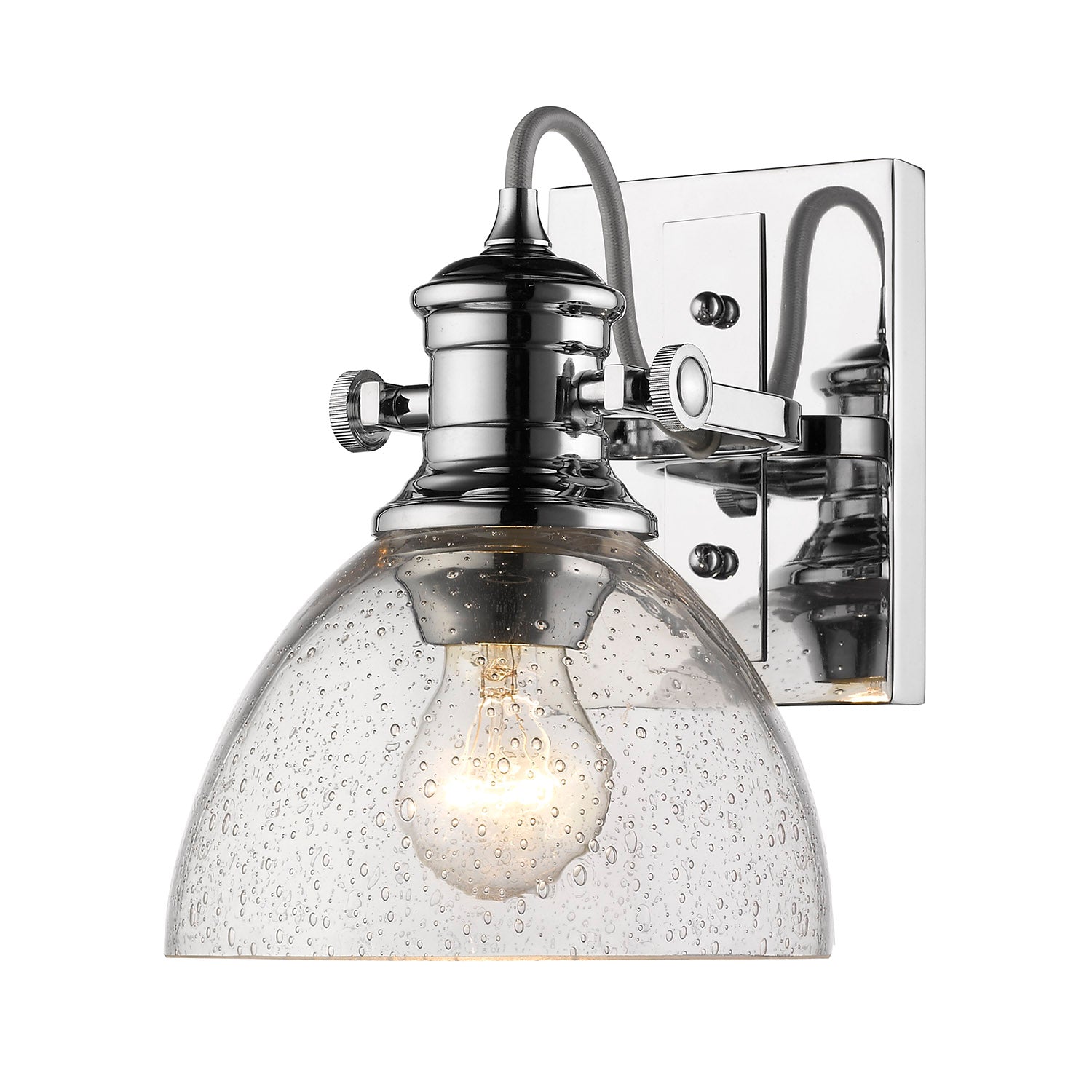 Yep by Golden Lighting Hines 1-light Semi-Flush Mount in Chrome - Default Title - Golden Lighting