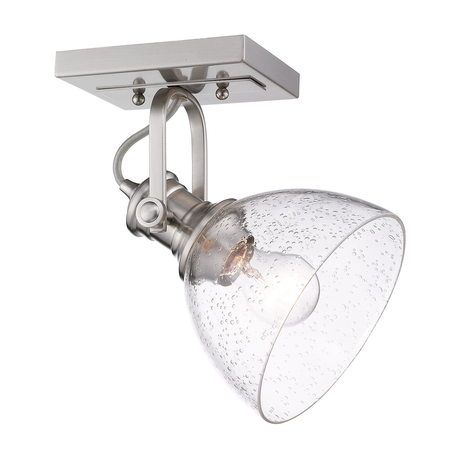 Yep by Golden Lighting Hines 1-light Semi-Flush Mount in Pewter - - Golden Lighting