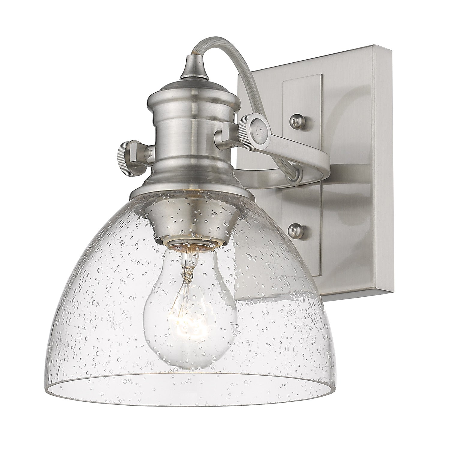 Yep by Golden Lighting Hines 1-light Semi-Flush Mount in Pewter - - Golden Lighting