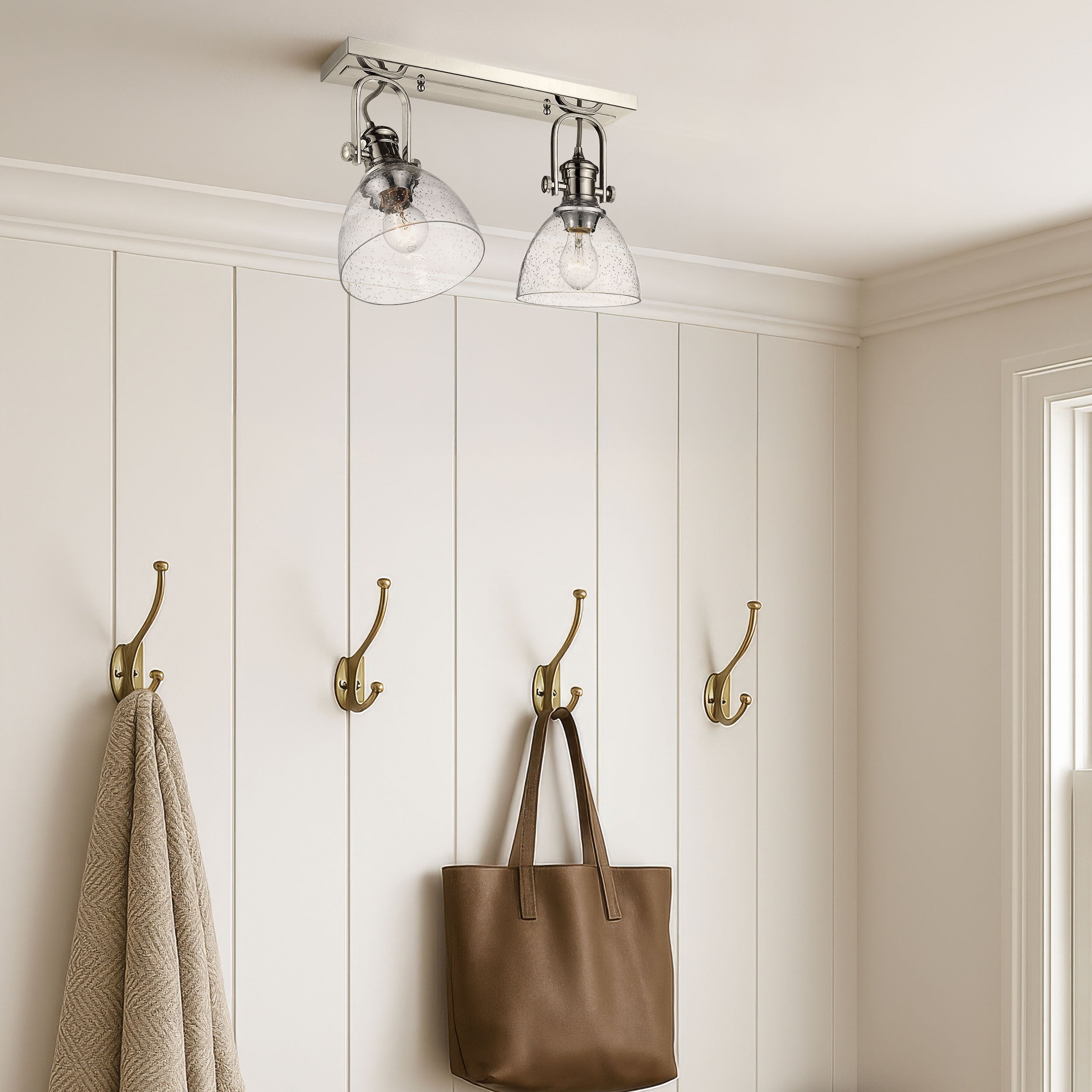 Yep by Golden Lighting Hines 2-light Semi-Flush Mount in Chrome - - Golden Lighting