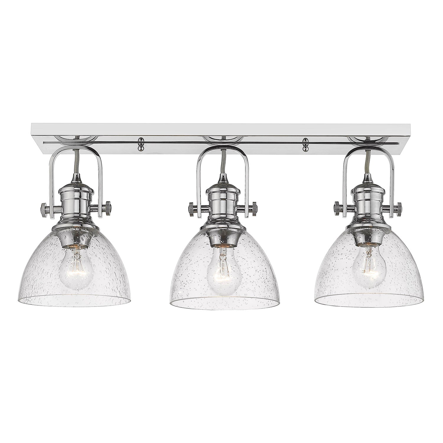 Yep by Golden Lighting Hines 3-light Semi-Flush Mount in Chrome - - Golden Lighting