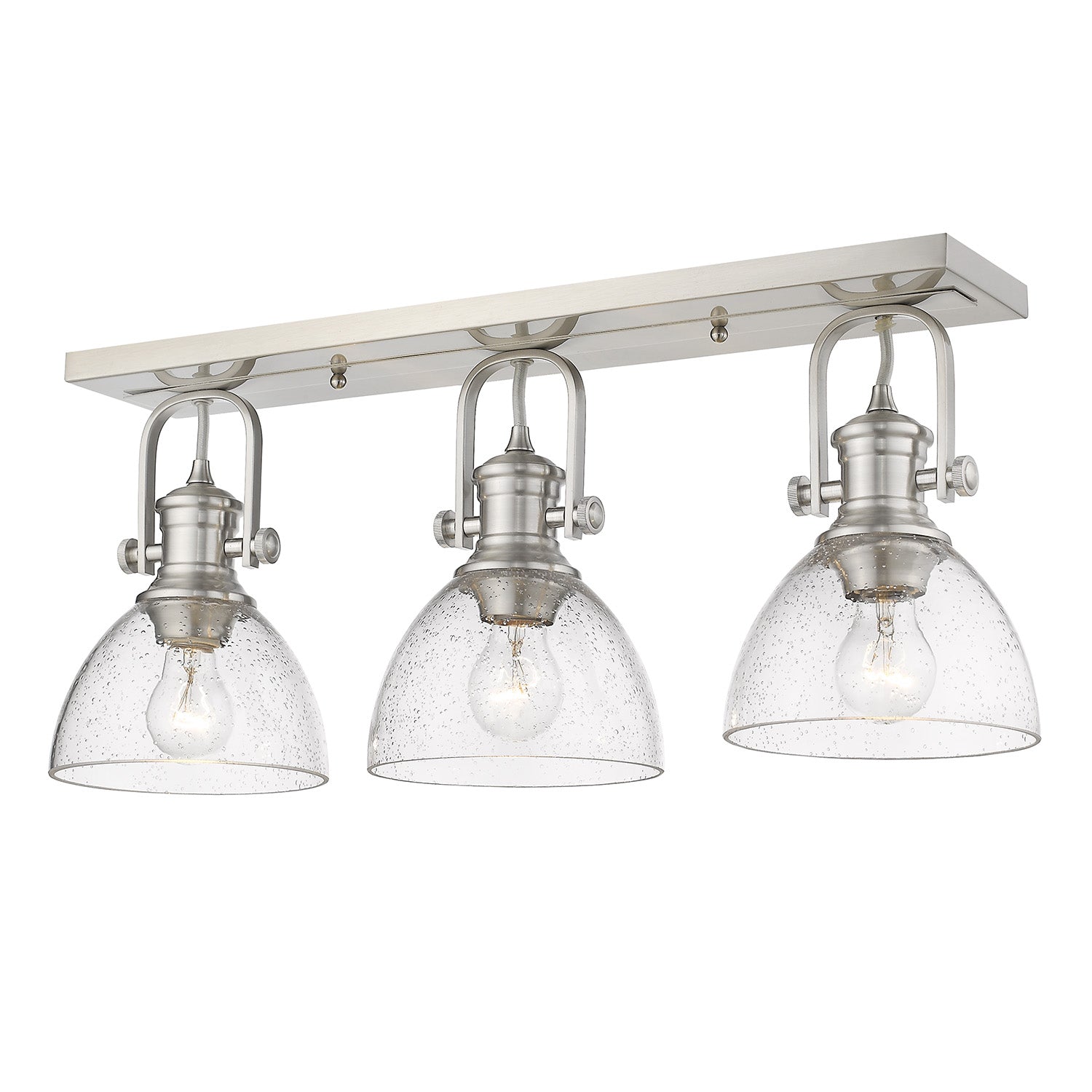 Yep by Golden Lighting Hines 3-light Semi-Flush Mount in Pewter - - Golden Lighting