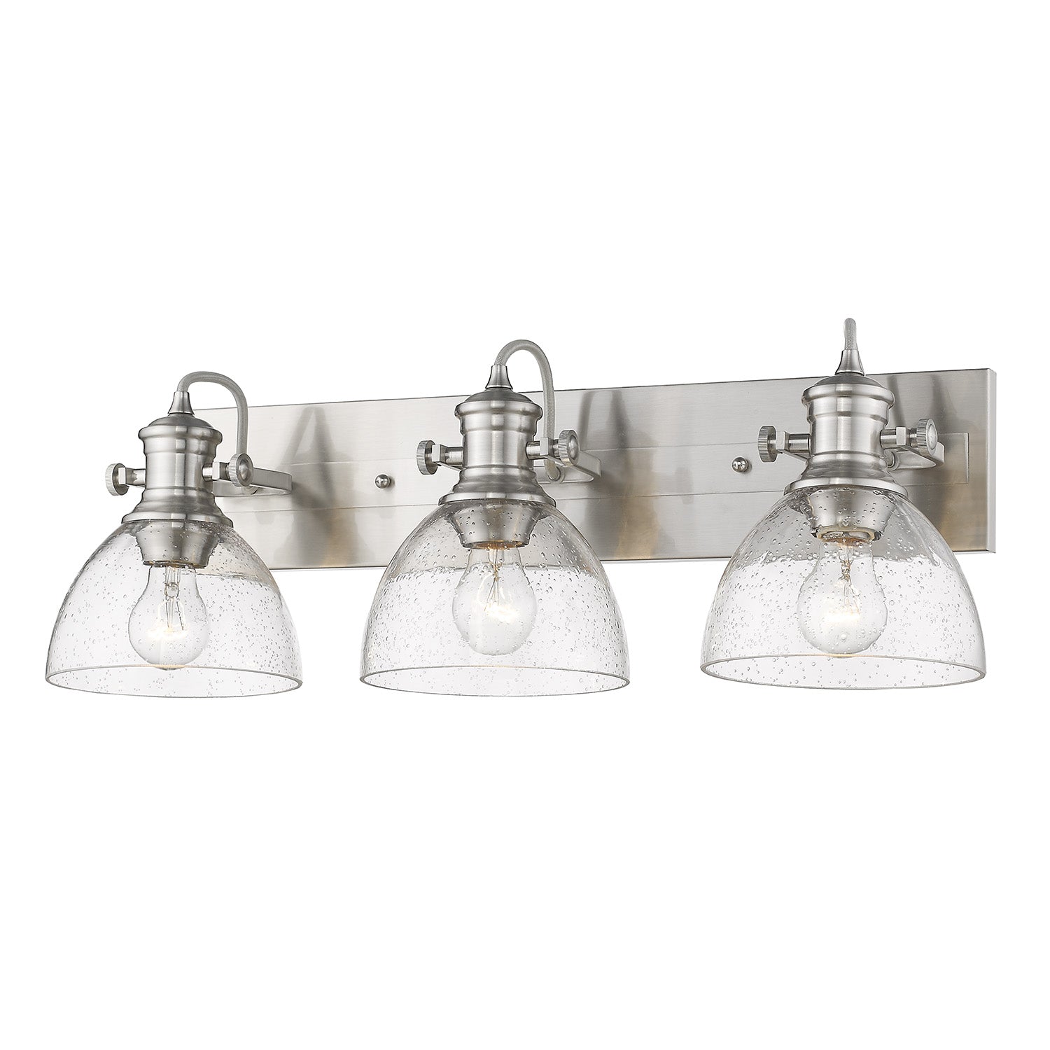 Yep by Golden Lighting Hines 3-light Semi-Flush Mount in Pewter - - Golden Lighting