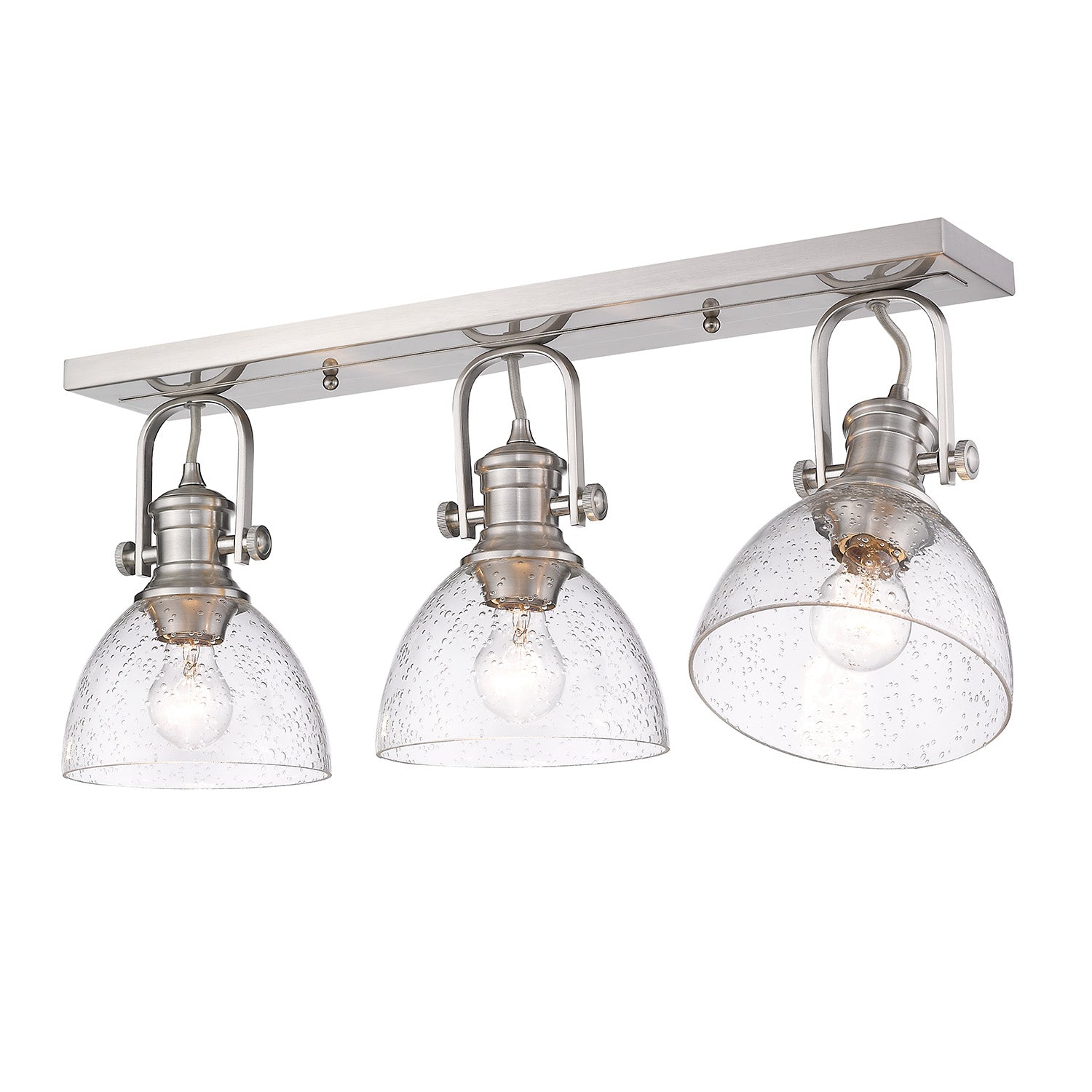 Yep by Golden Lighting Hines 3-light Semi-Flush Mount in Pewter - - Golden Lighting