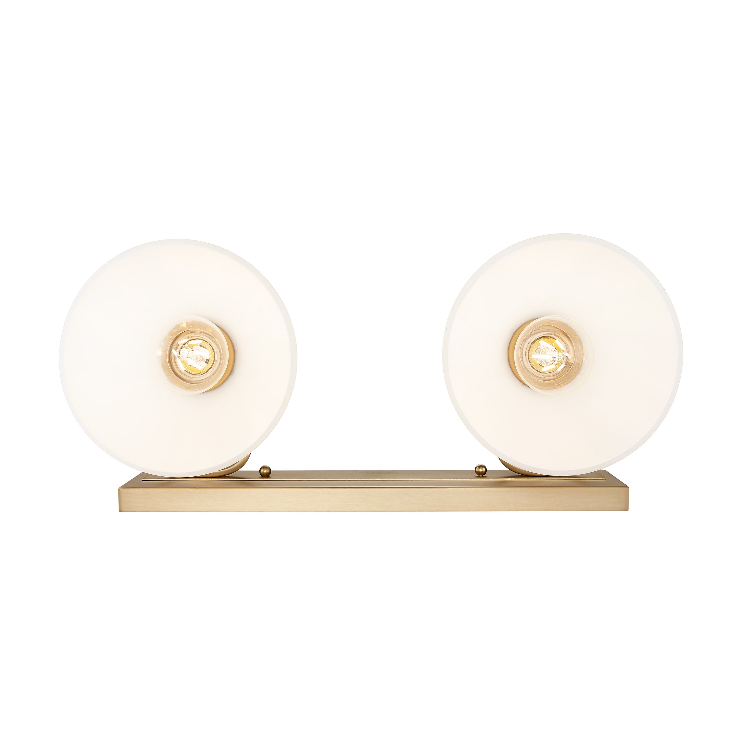 Yep by Golden Lighting Hines 2-light Vanity in Brushed Champagne Brass and Opal Glass - - Golden Lighting