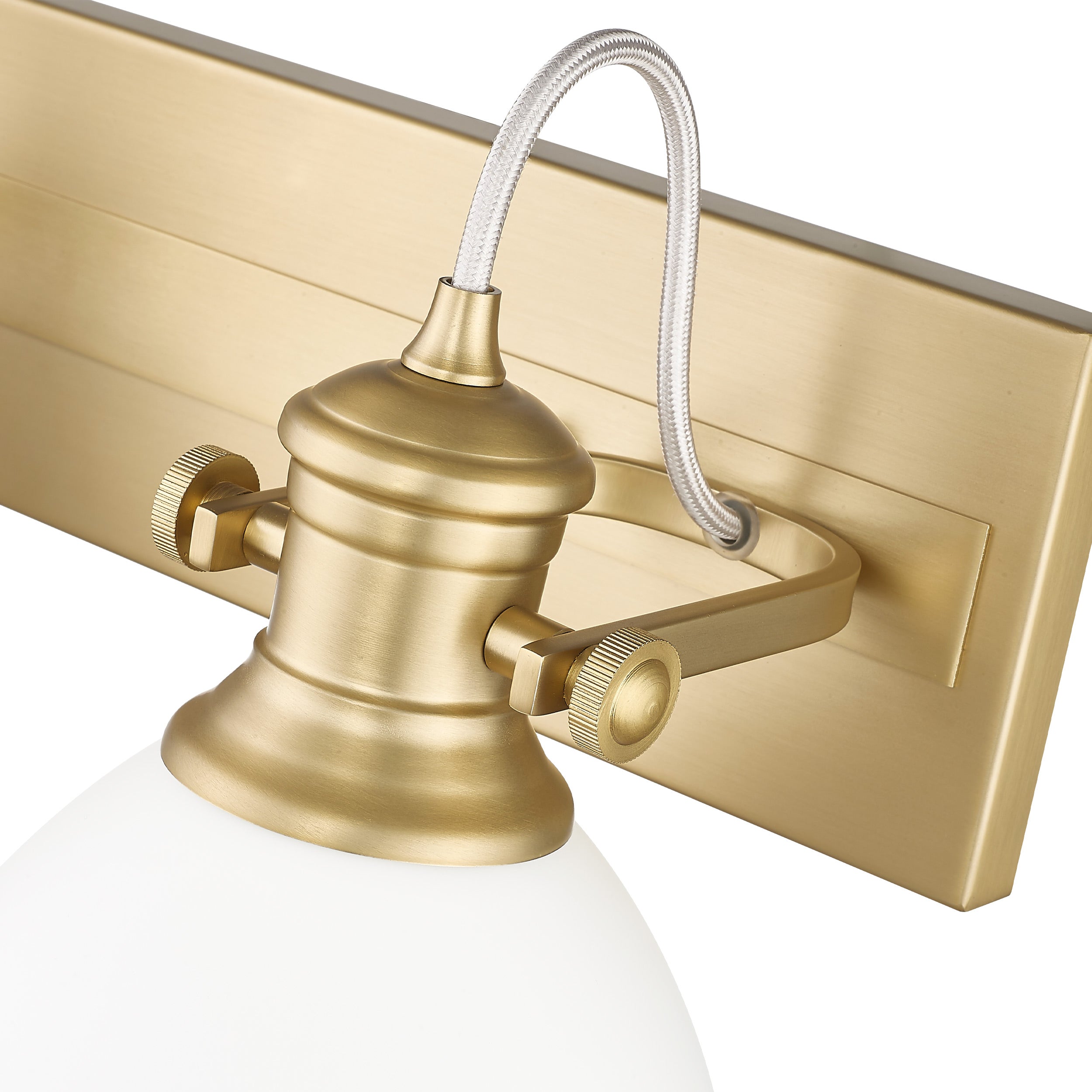 Yep by Golden Lighting Hines 2-light Vanity in Brushed Champagne Brass and Opal Glass - - Golden Lighting