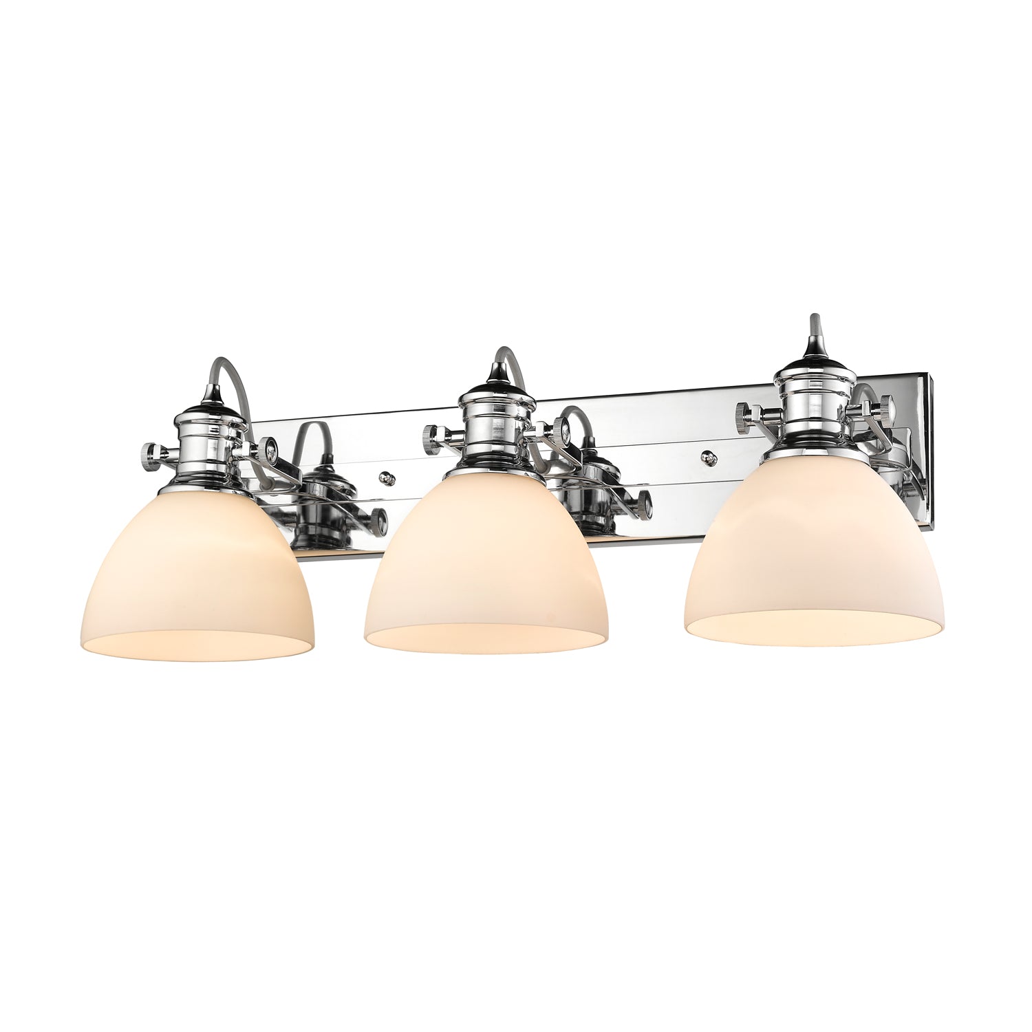Yep by Golden Lighting Hines 3-light Vanity in Chrome and Opal Glass - - Golden Lighting