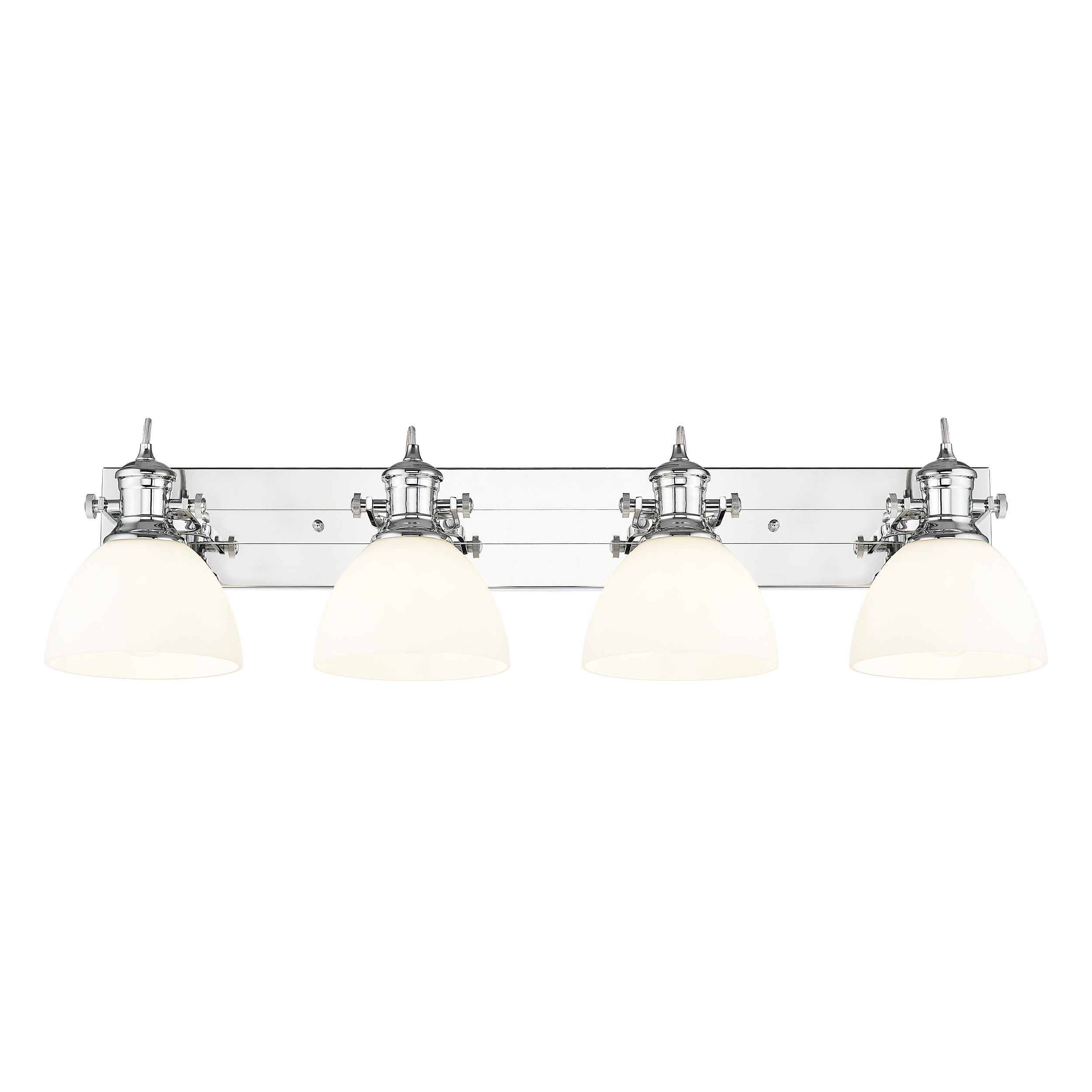 Yep by Golden Lighting Hines 4-light Vanity in Chrome and Opal Glass - - Golden Lighting