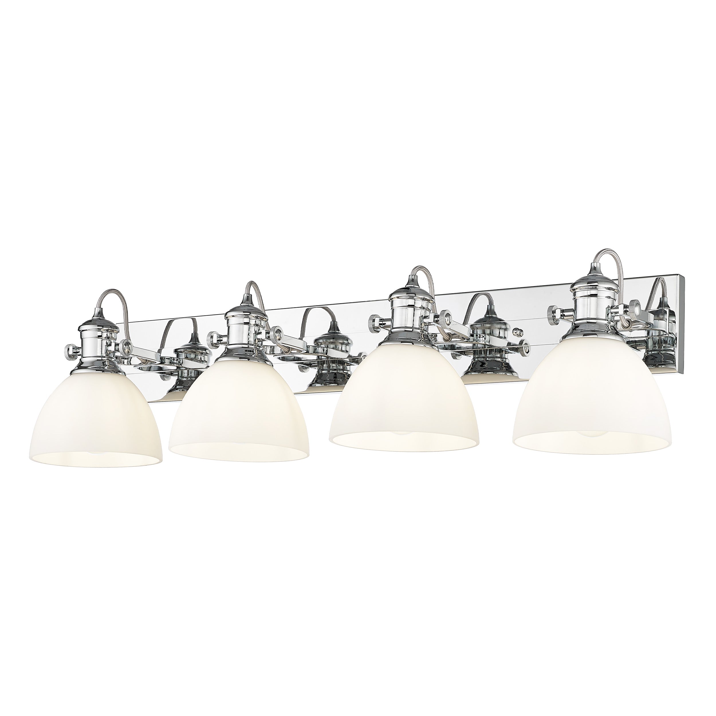 Yep by Golden Lighting Hines 4-light Vanity in Chrome and Opal Glass - - Golden Lighting
