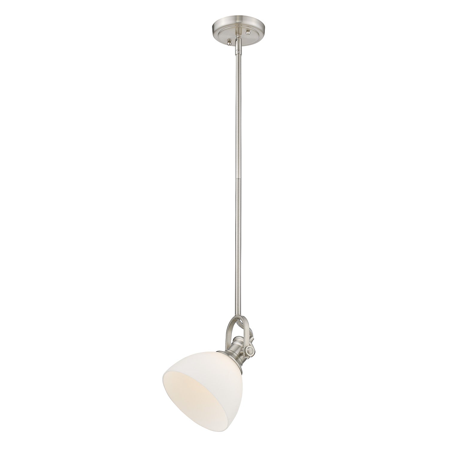 Yep by Golden Lighting Hines 1-light 7in Pendant in Pewter and Opal Glass - - Golden Lighting