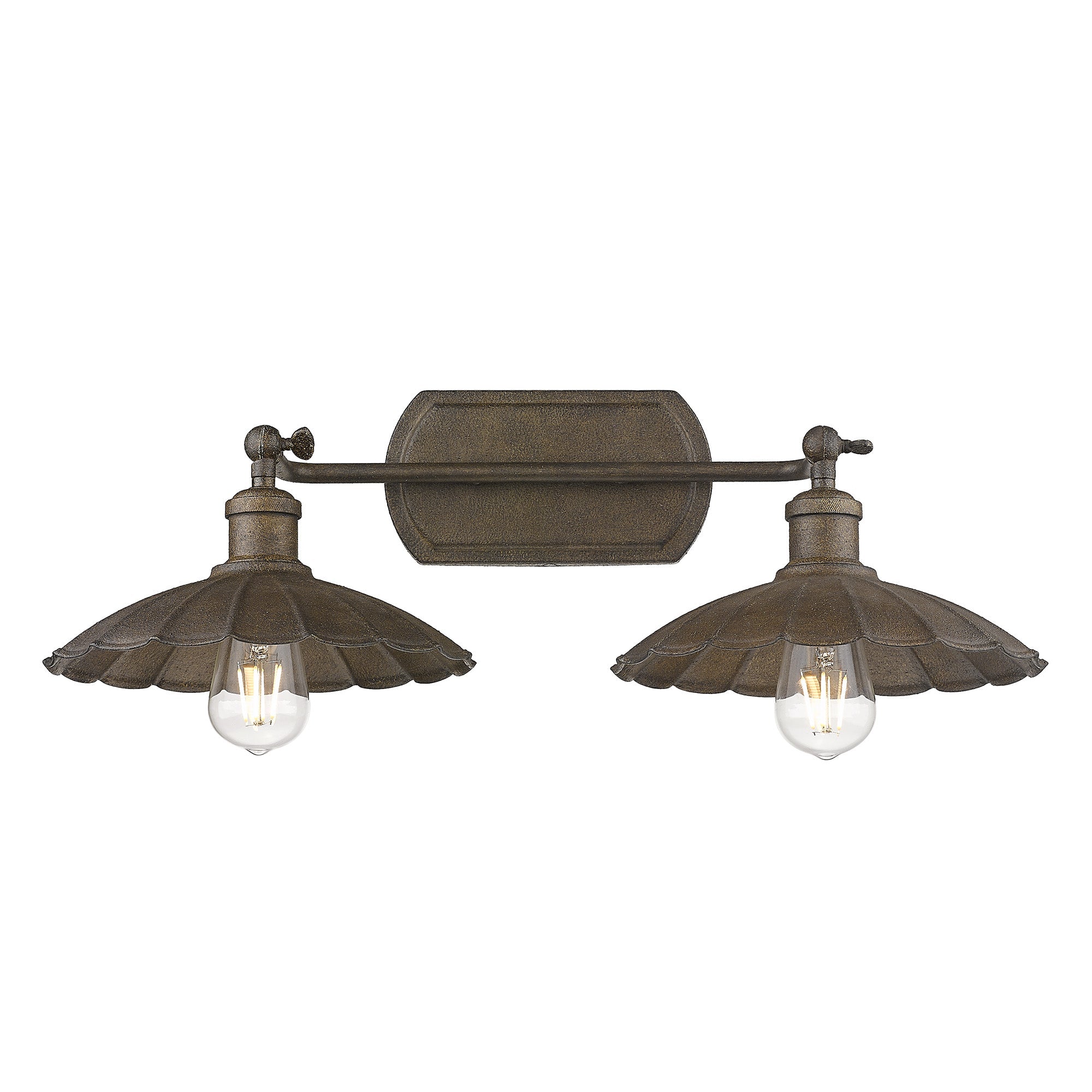 Clemence 2-light Vanity in Dark Rust - - Golden Lighting