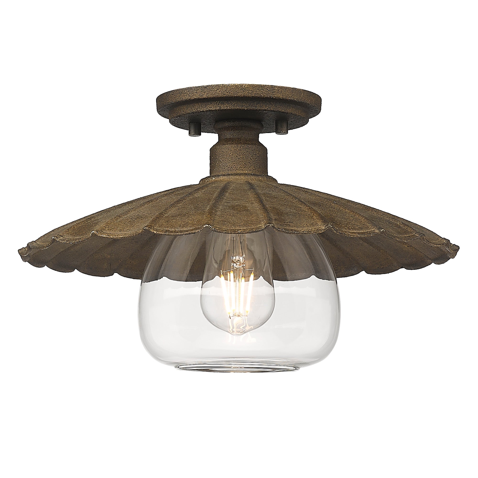 Clemence 1-light Flush Mount in Dark Rust