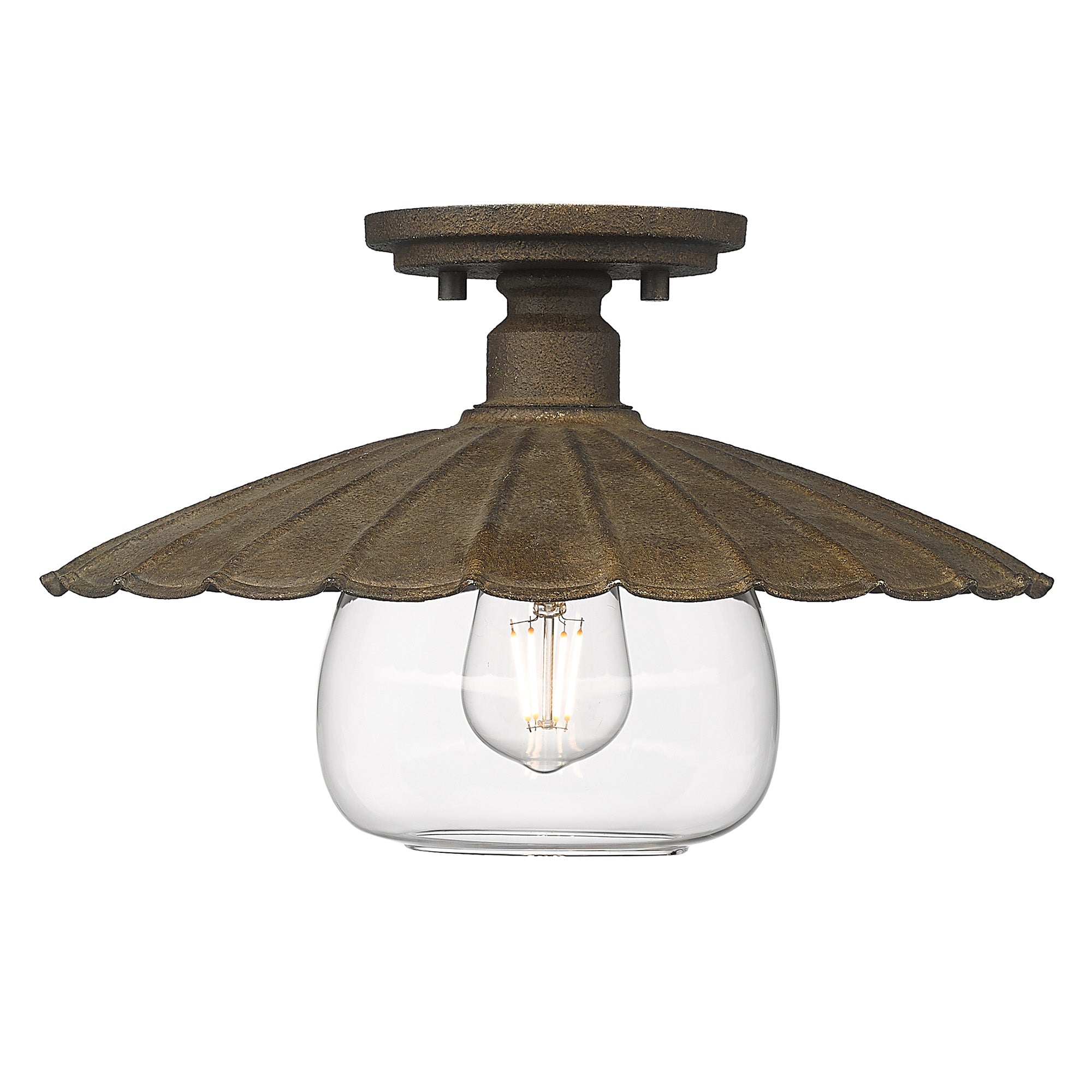 Clemence 1-light Flush Mount in Dark Rust