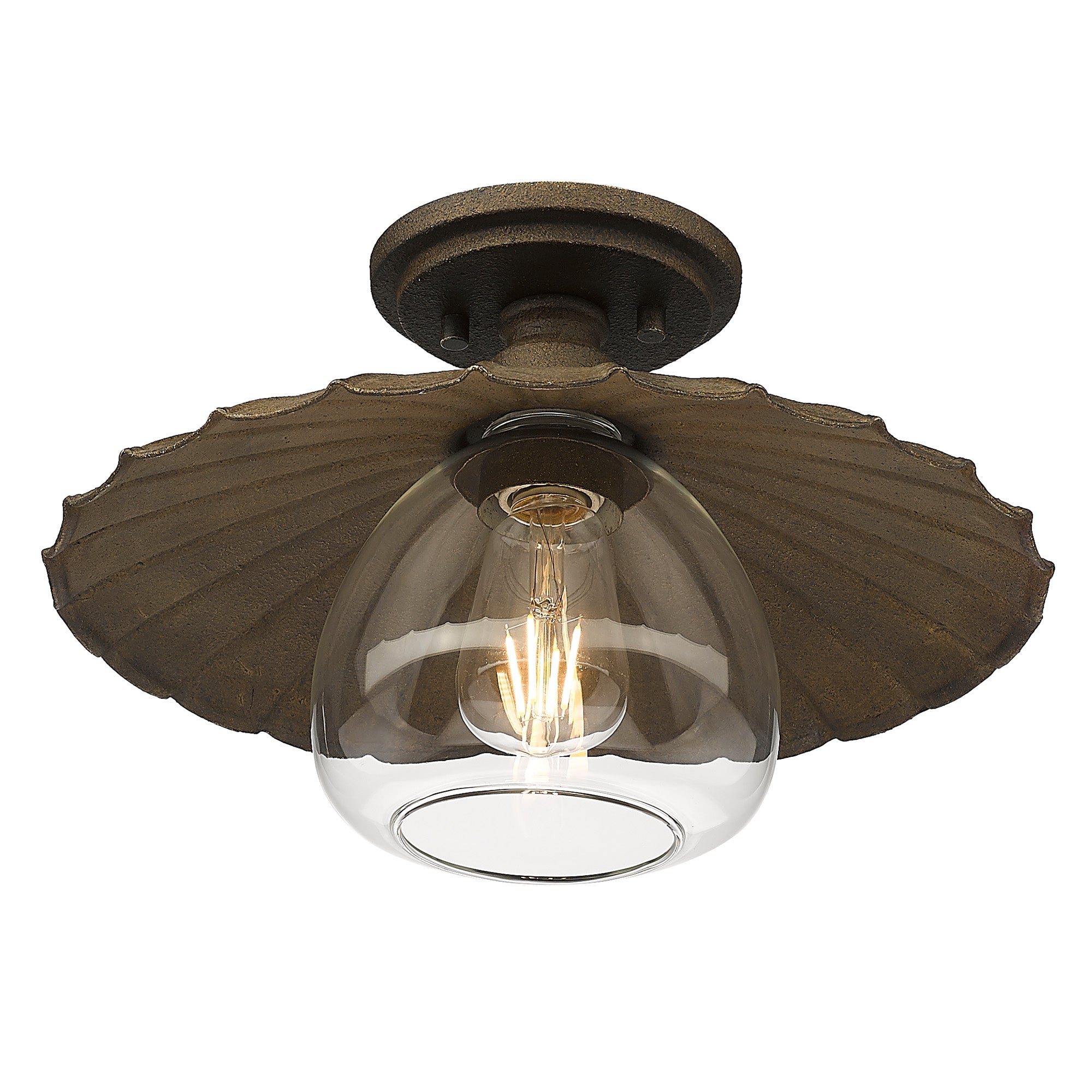 Clemence 1-light Flush Mount in Dark Rust