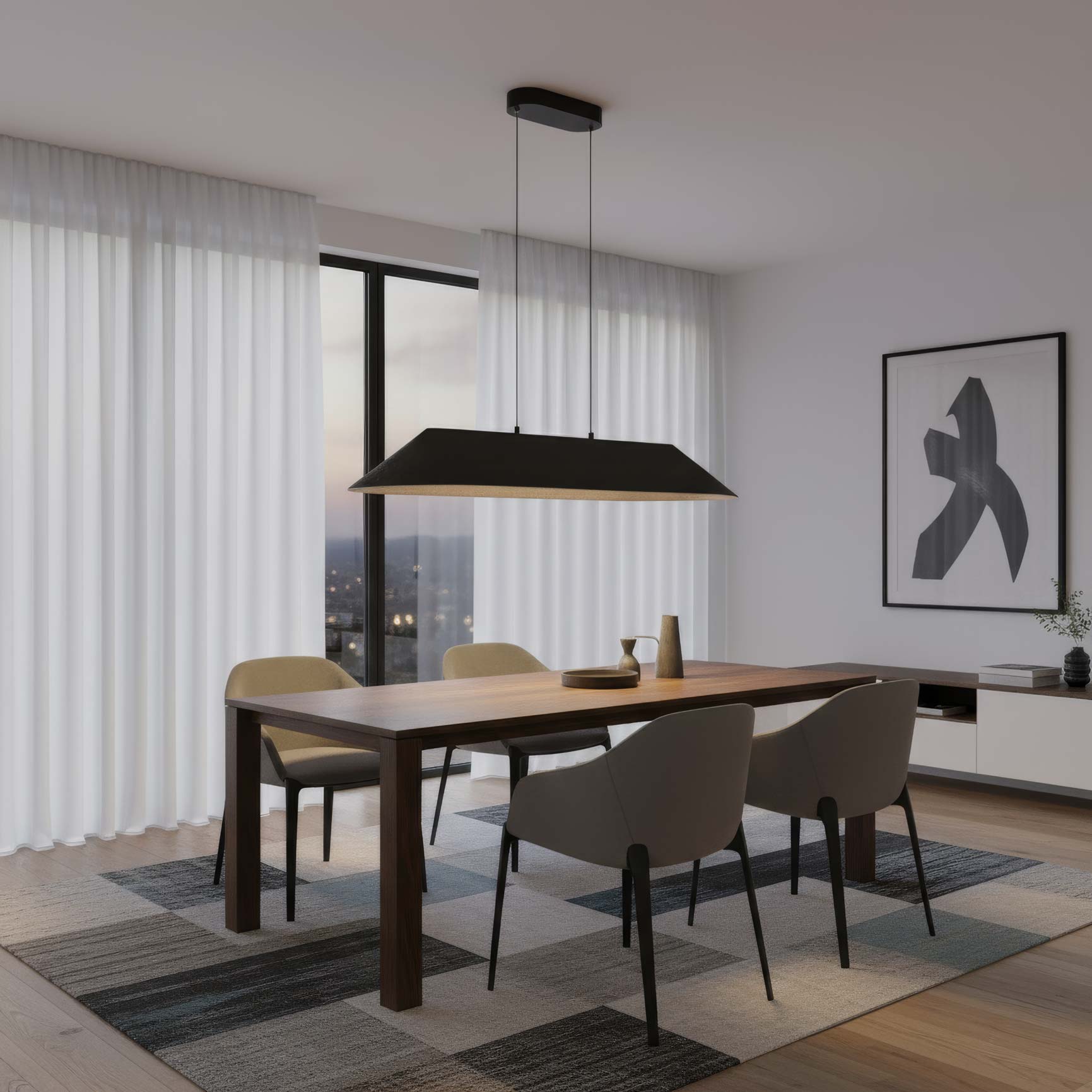 Golden Lighting Faroe Integrated LED Island Light in Flecked Black/Grey - - Golden Lighting