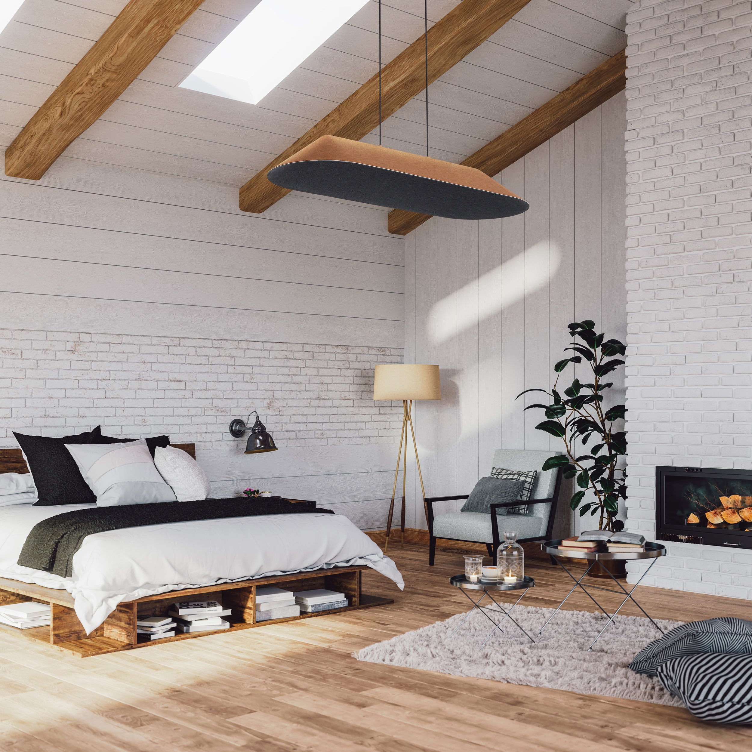 Faroe 43" LED Linear Pendant in Coffee/Black - Default Title - Golden Lighting