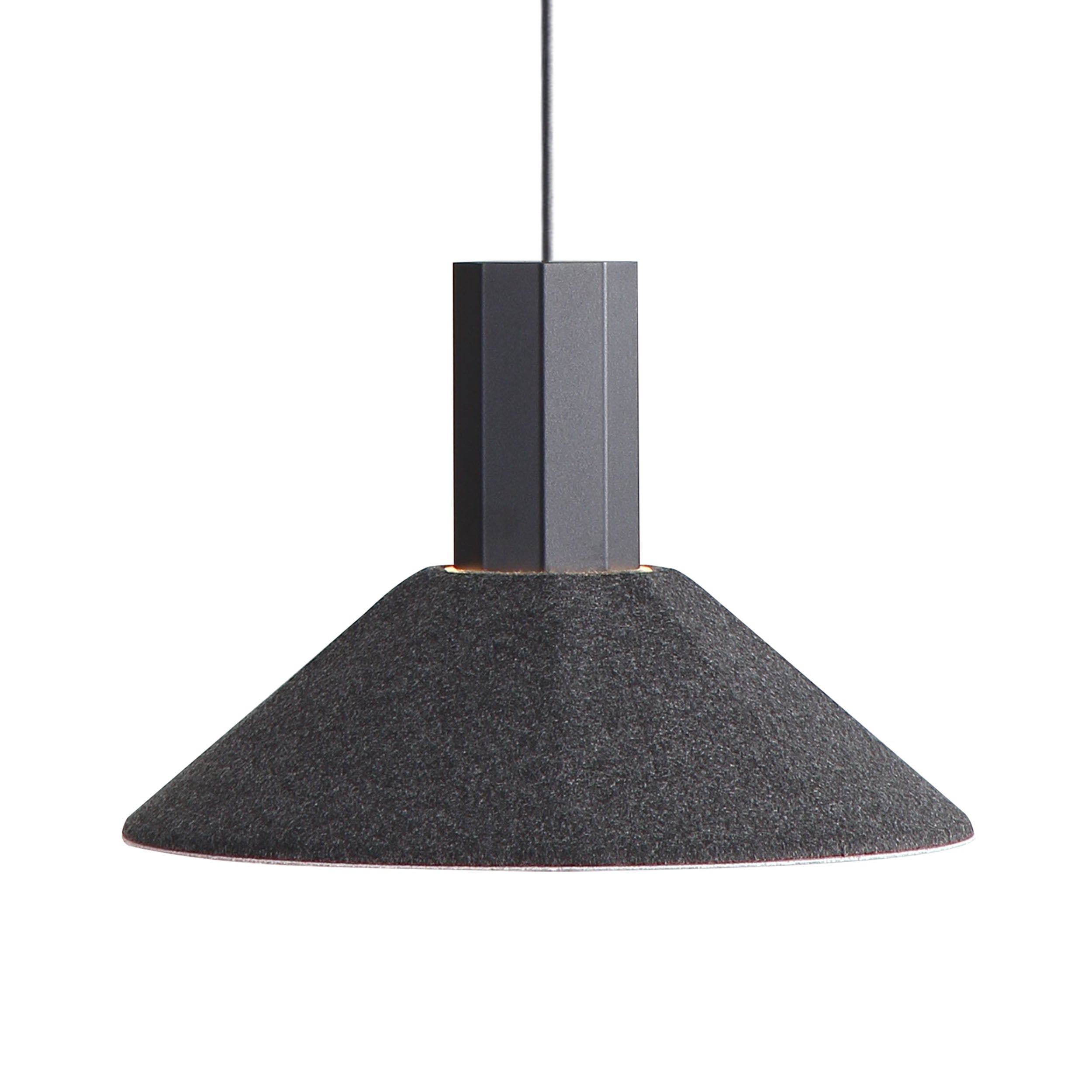 Golden Lighting Faroe 13in Integrated LED Pendant in Flecked Black/Grey Felt - - Golden Lighting