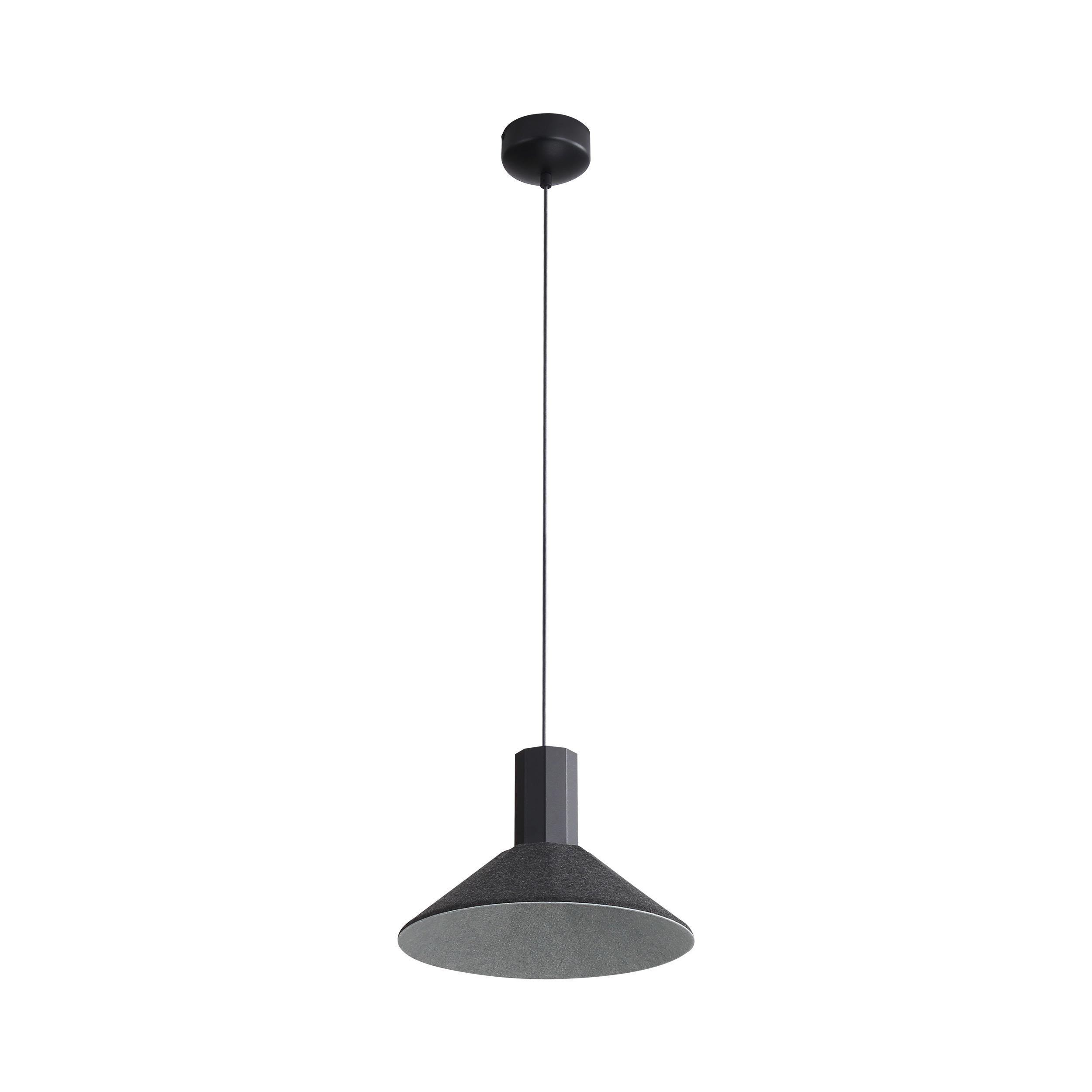 Golden Lighting Faroe 13in Integrated LED Pendant in Flecked Black/Grey Felt - - Golden Lighting