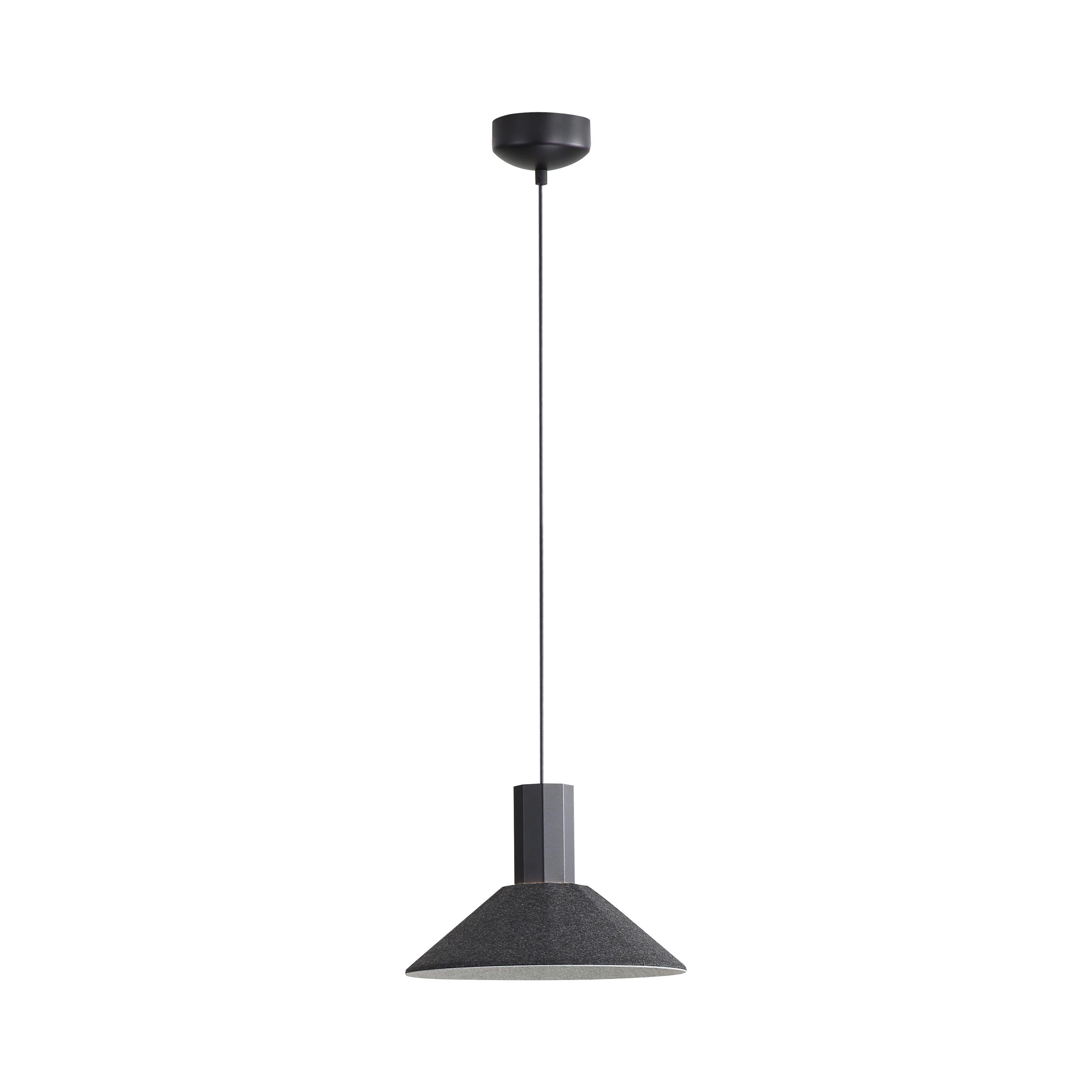 Golden Lighting Faroe 13in Integrated LED Pendant in Flecked Black/Grey Felt