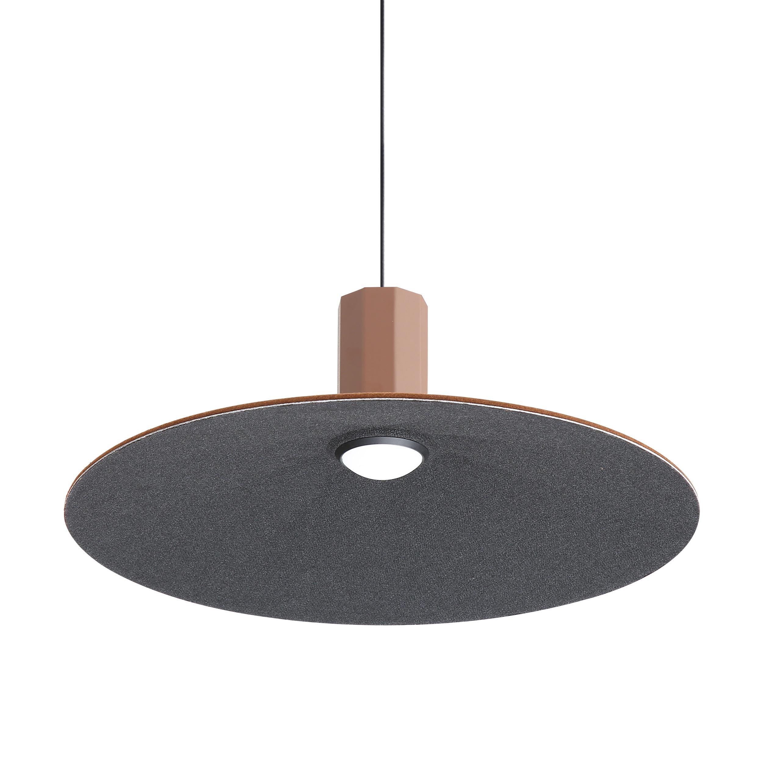 Golden Lighting Faroe 20in Integrated LED Pendant in Coffee/Black Felt - - Golden Lighting