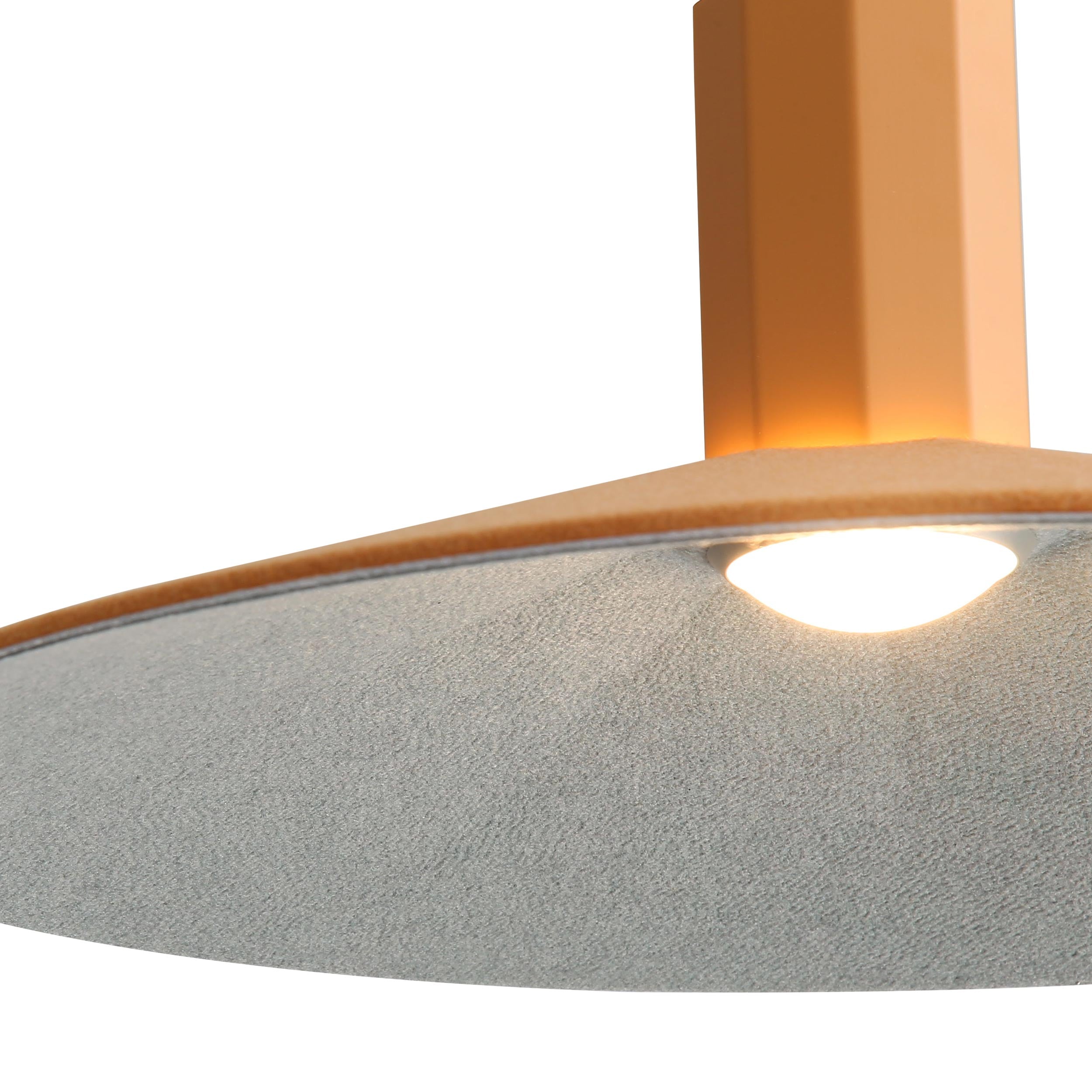 Golden Lighting Faroe 20in Integrated LED Pendant in Earth Yellow/Grey Felt - - Golden Lighting