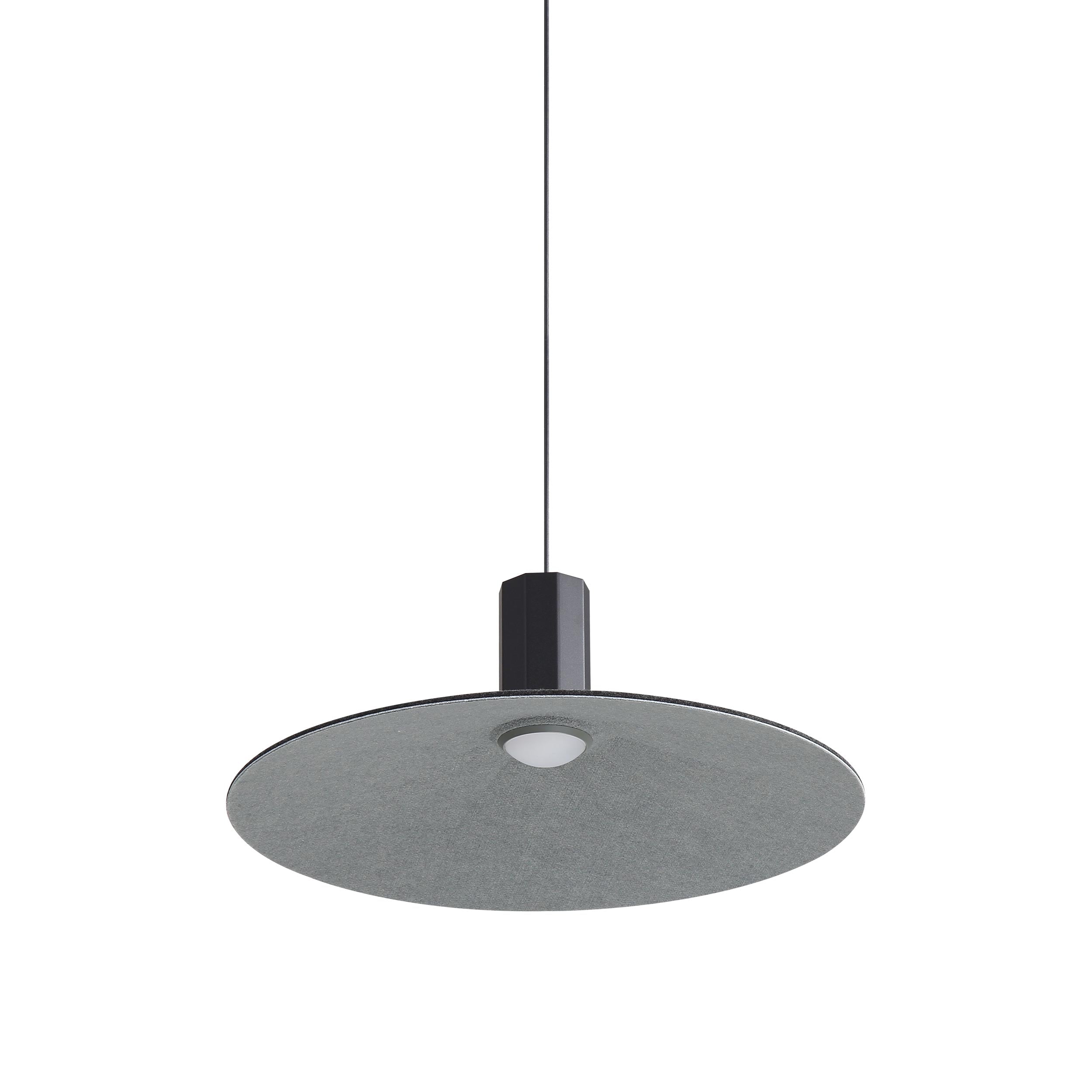 Golden Lighting Faroe 20in Integrated LED Pendant in Flecked Black/Grey Felt - - Golden Lighting