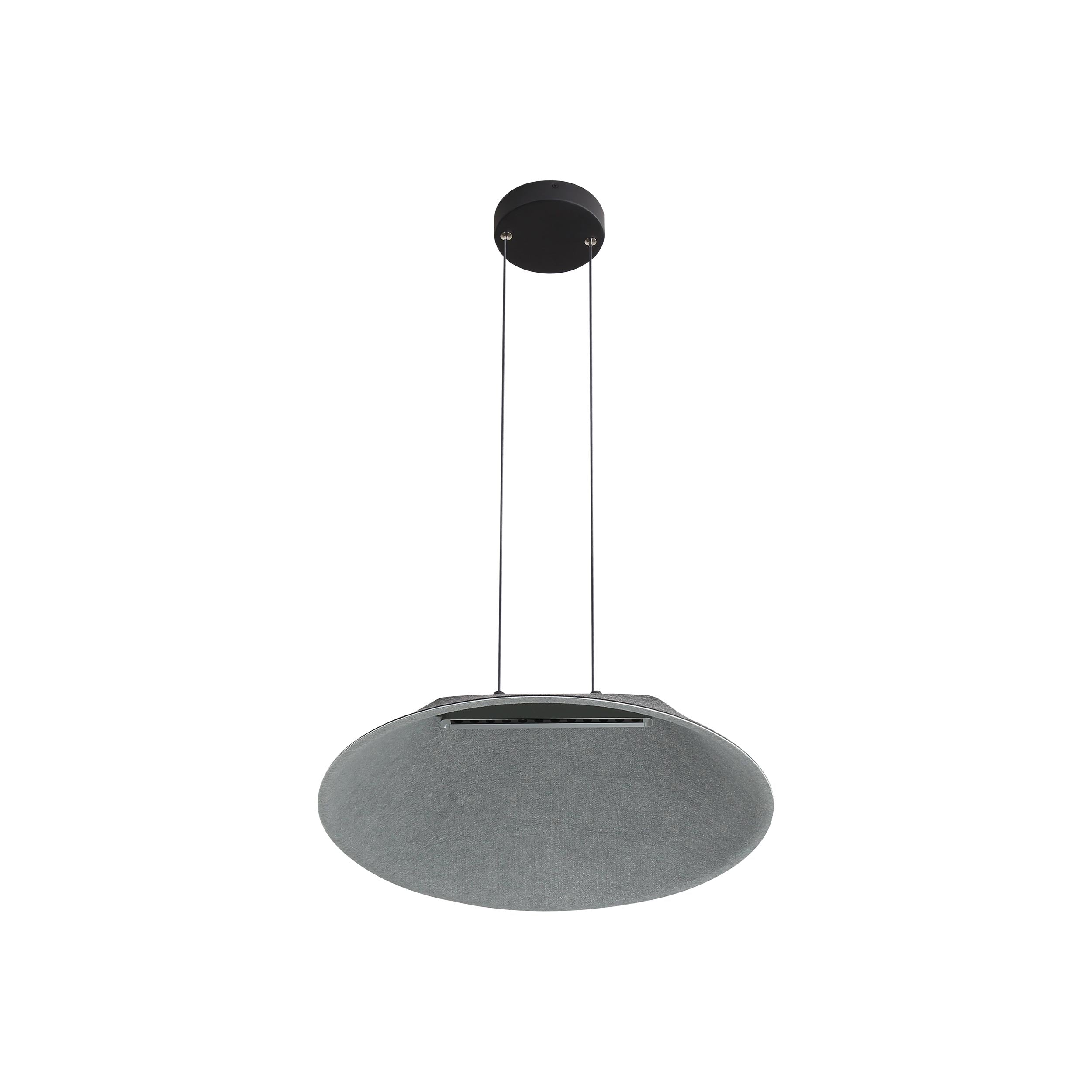 Golden Lighting Faroe 21in Integrated LED Pendant in Flecked Black/Grey Felt