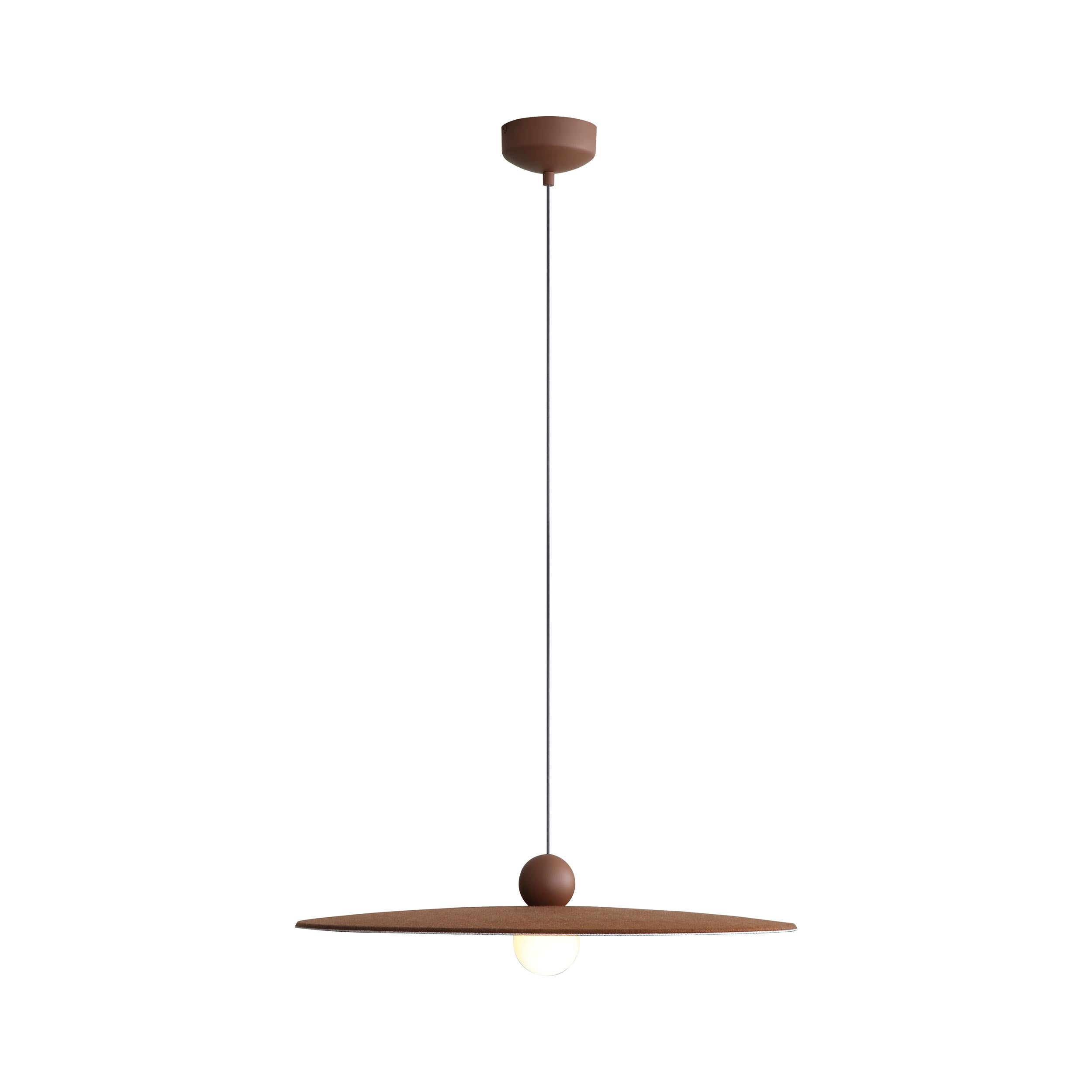 Golden Lighting Faroe 24in Integrated LED Pendant in Coffee/Black Felt - - Golden Lighting