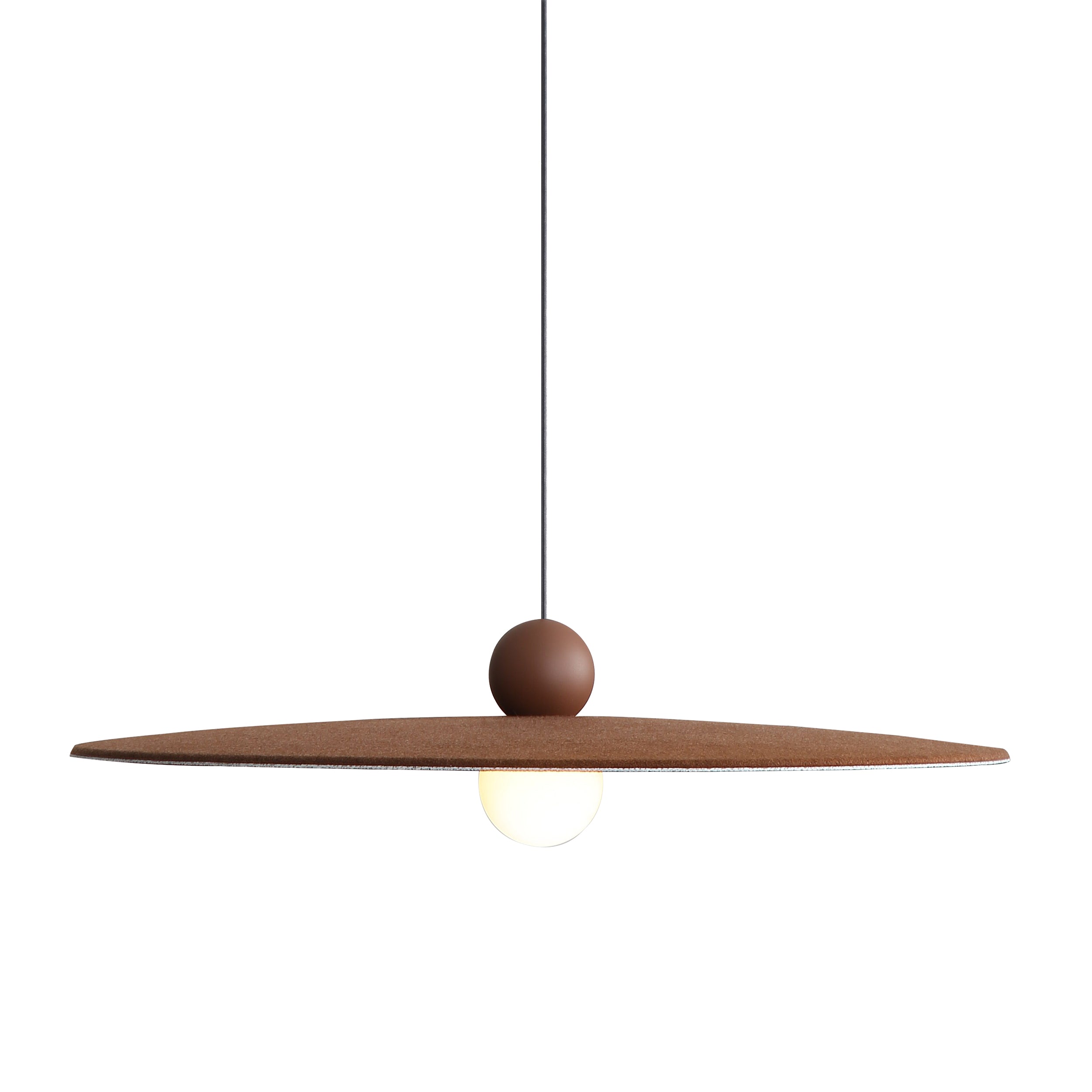 Golden Lighting Faroe 24in Integrated LED Pendant in Coffee/Black Felt - - Golden Lighting