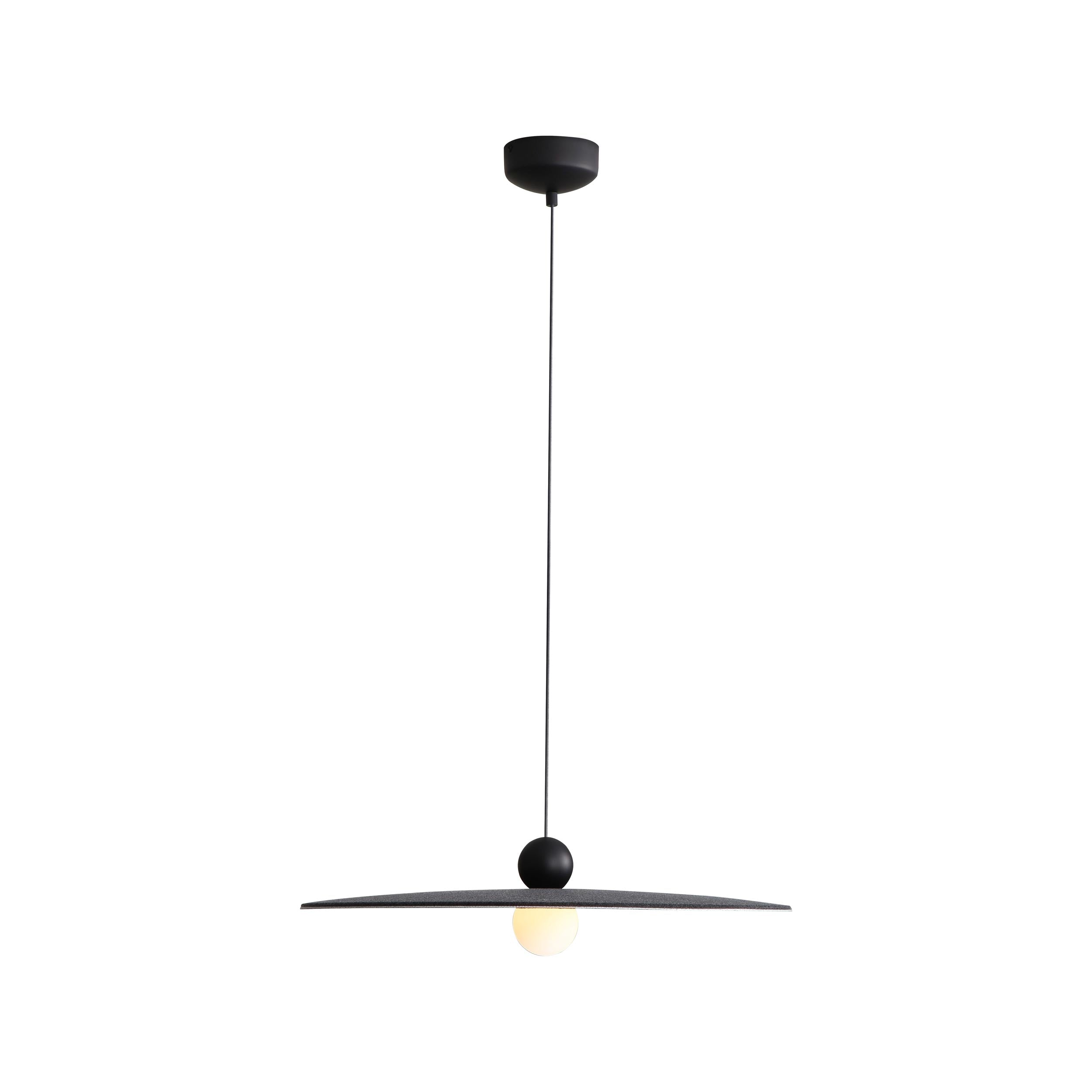 Golden Lighting Faroe 24in Integrated LED Pendant in Flecked Black/Grey Felt - - Golden Lighting