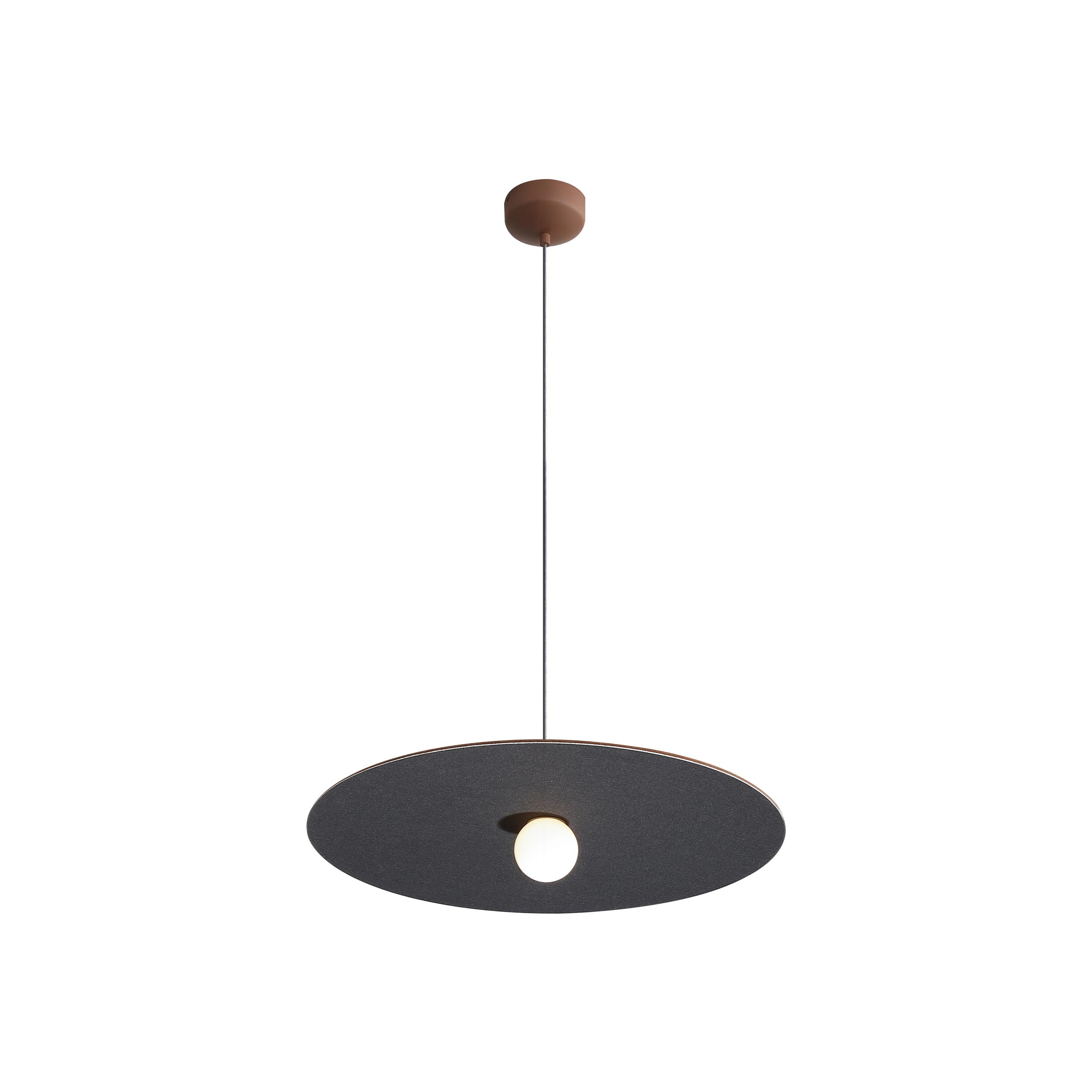 Golden Lighting Faroe 24in Integrated LED Pendant in Coffee/Black Felt