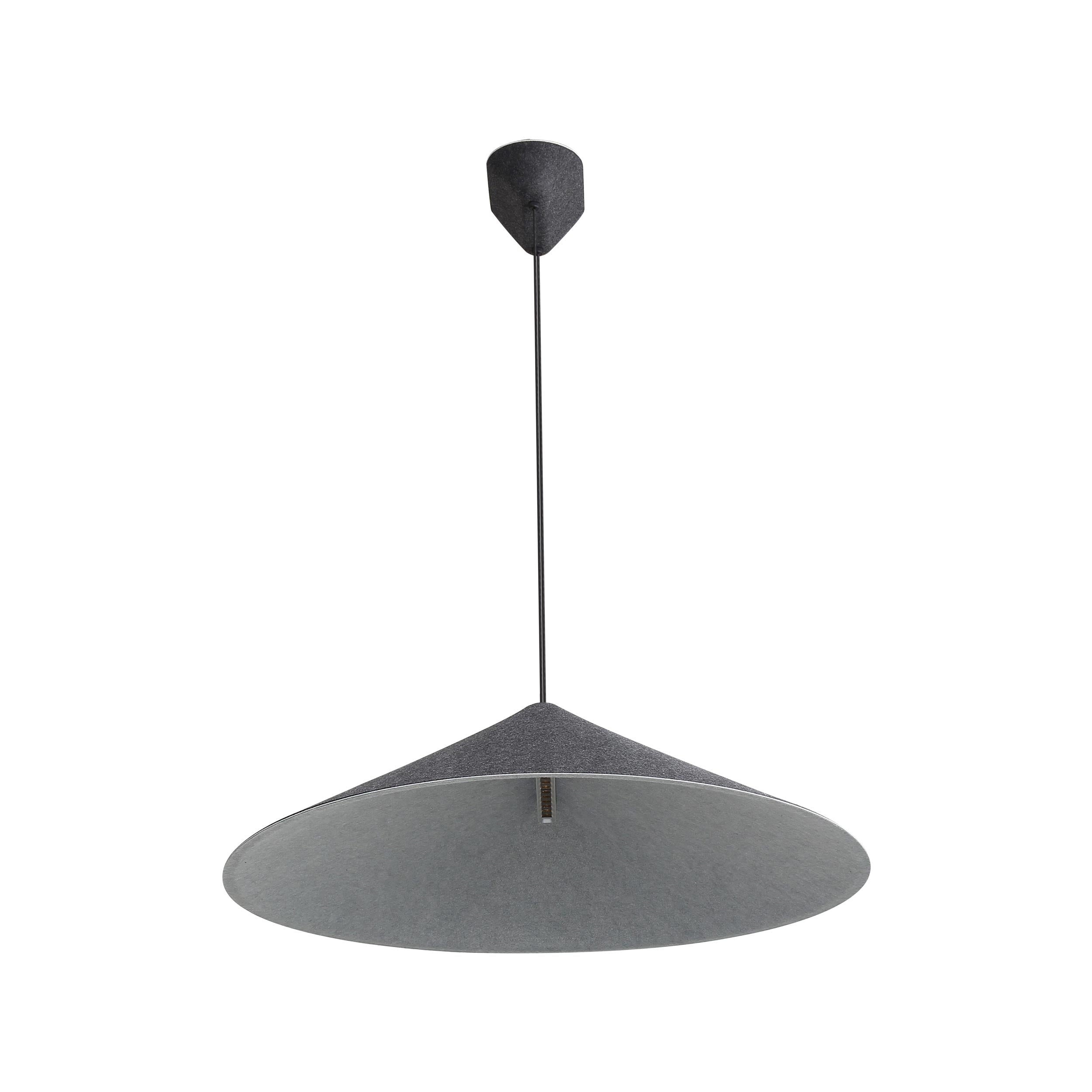 Golden Lighting Faroe 30in Integrated LED Pendant in Flecked Black/Grey Felt - - Golden Lighting