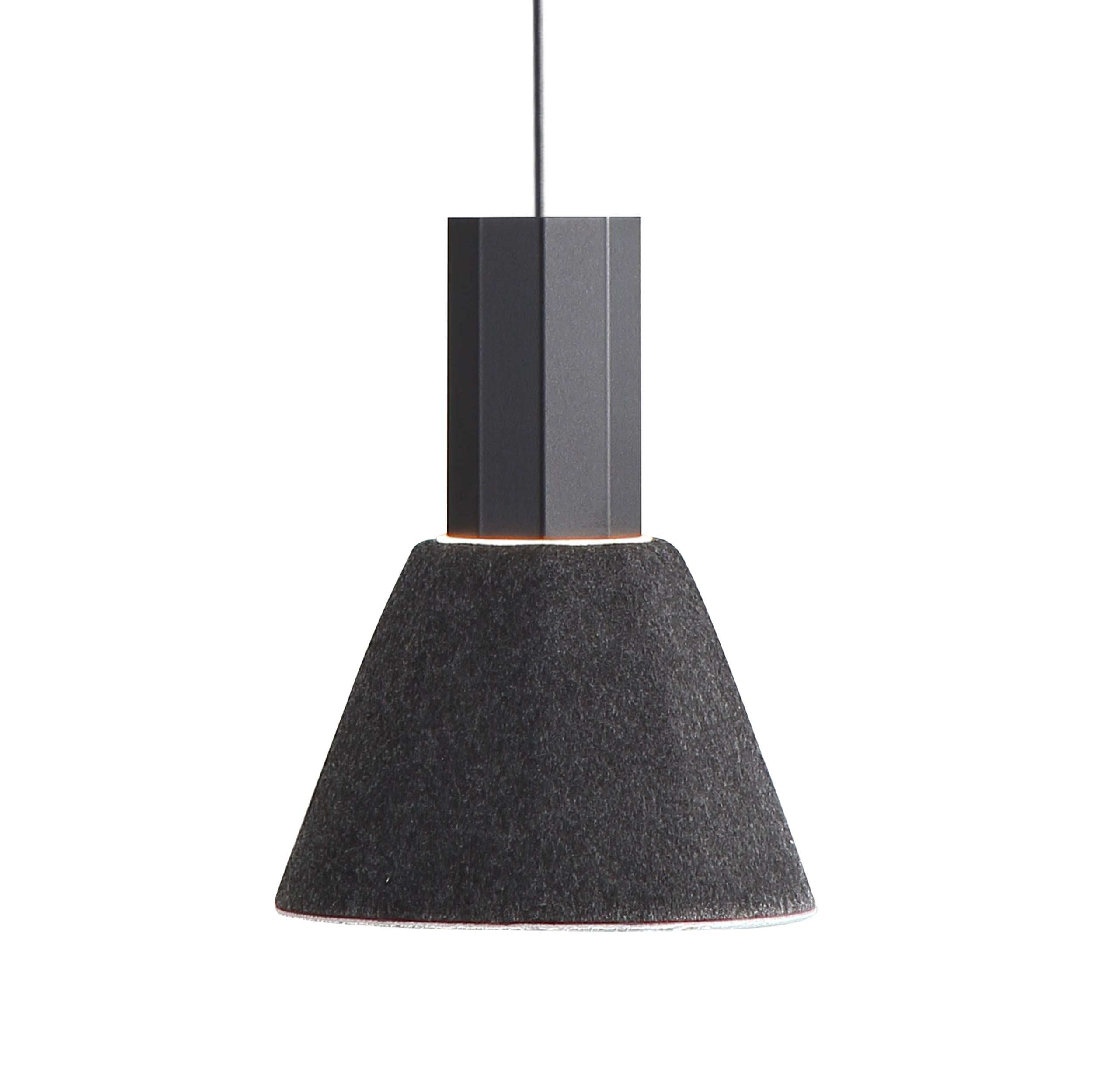 Golden Lighting Faroe 8in Integrated LED Pendant in Flecked Black/Grey Felt