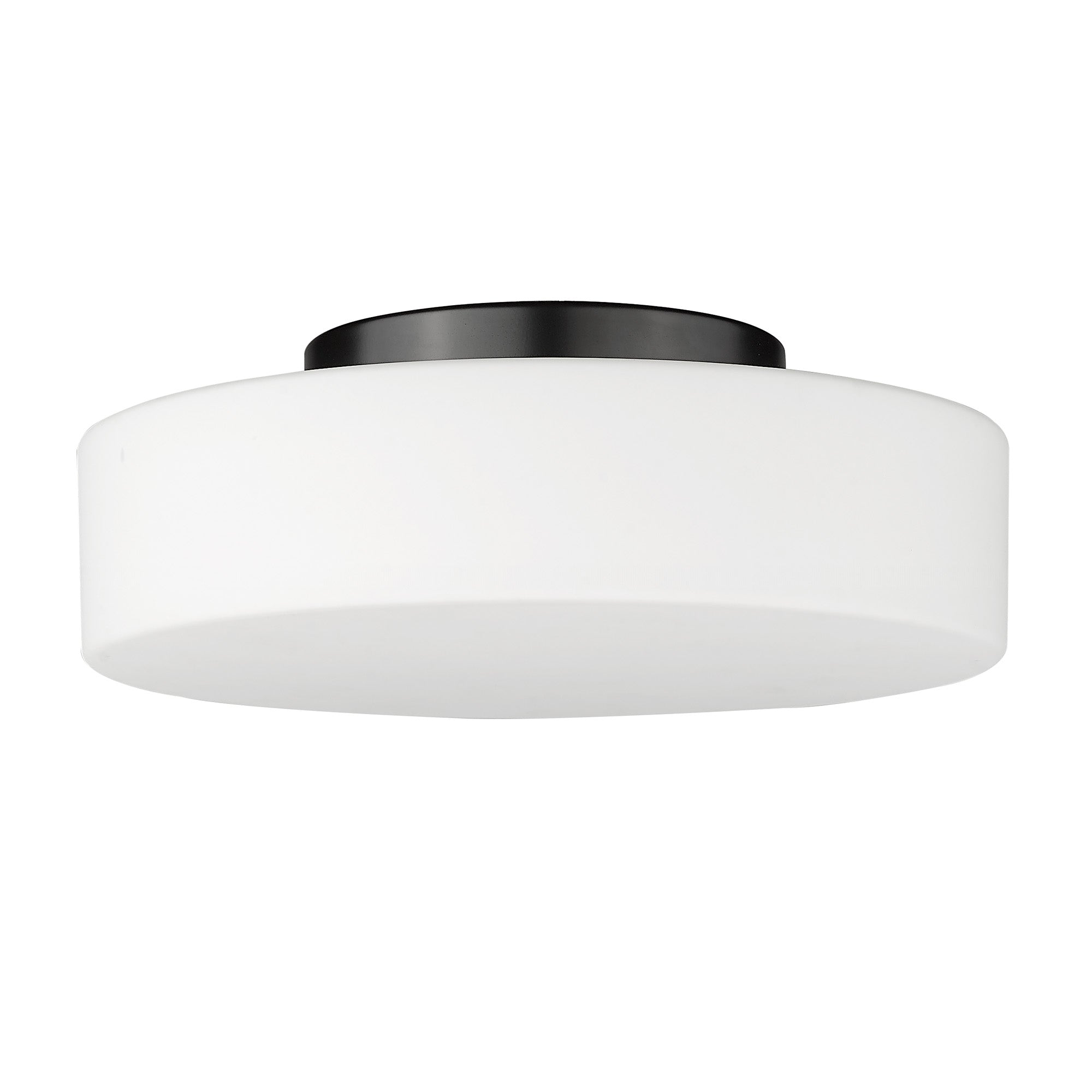 Toli BLK Flush Mount in Matte Black with Opal Glass Shade - - Golden Lighting