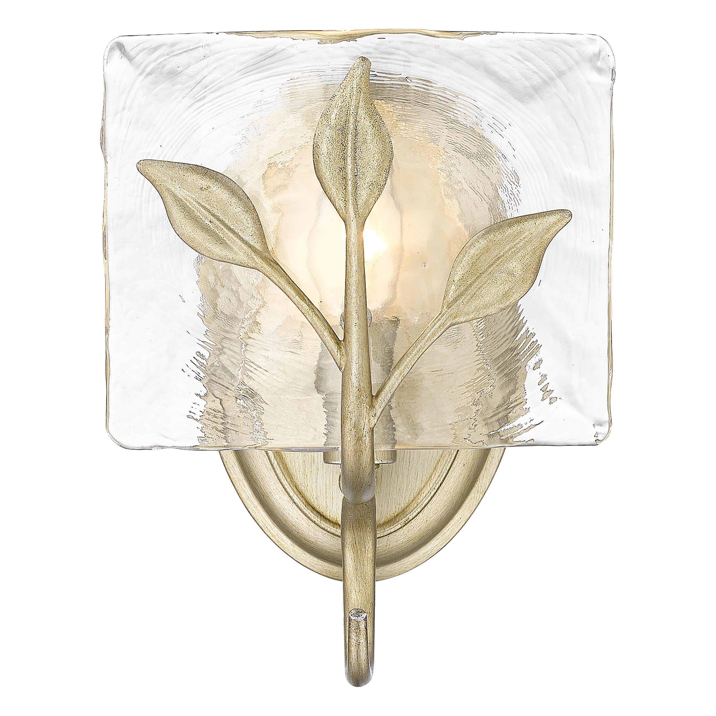 Calla 1-Light Vanity Light in White Gold with Hammered Water Glass - Default Title - Golden Lighting