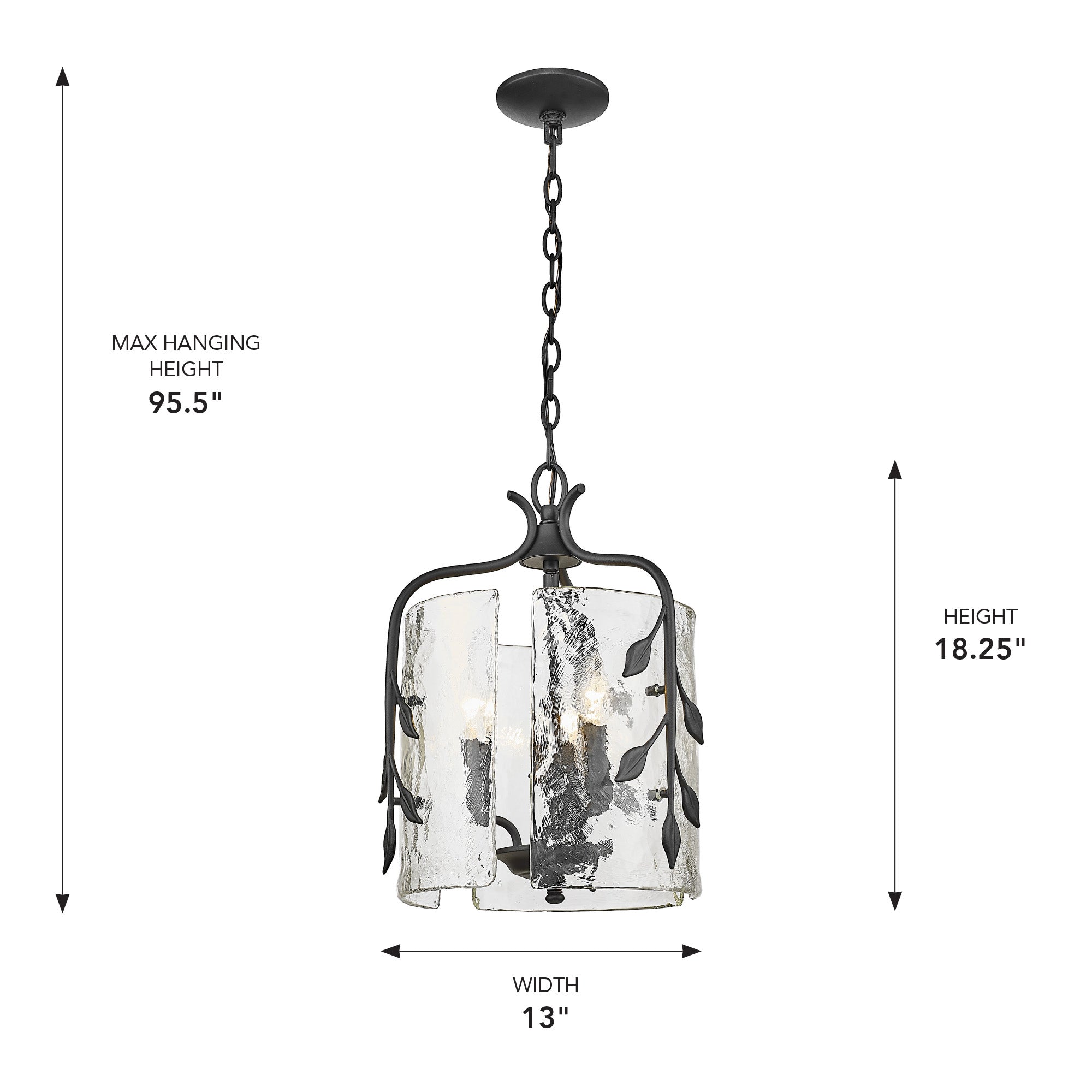 Golden Lighting Calla 3-light Pendant in Natural Black - - Golden Lighting