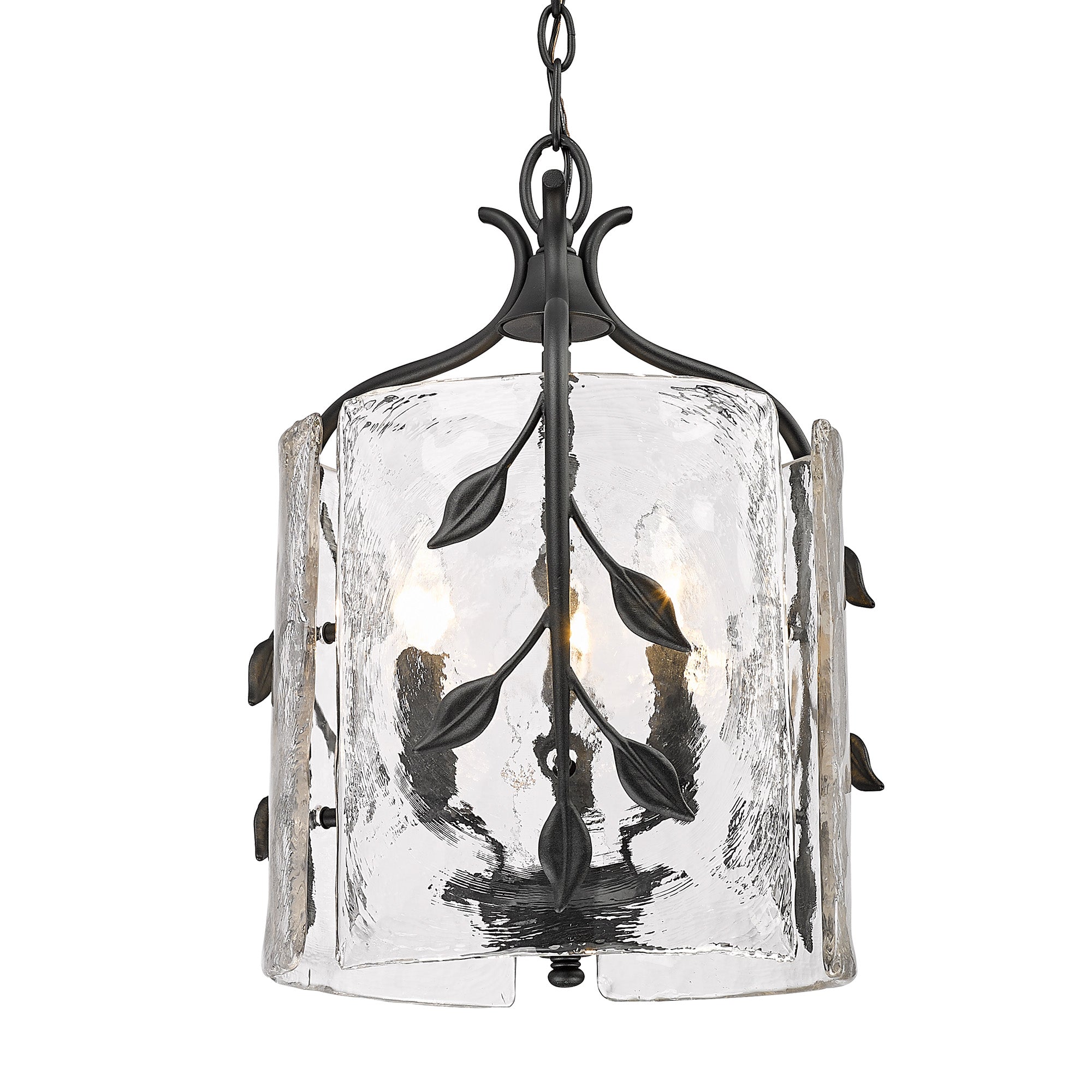 Golden Lighting Calla 3-light Pendant in Natural Black