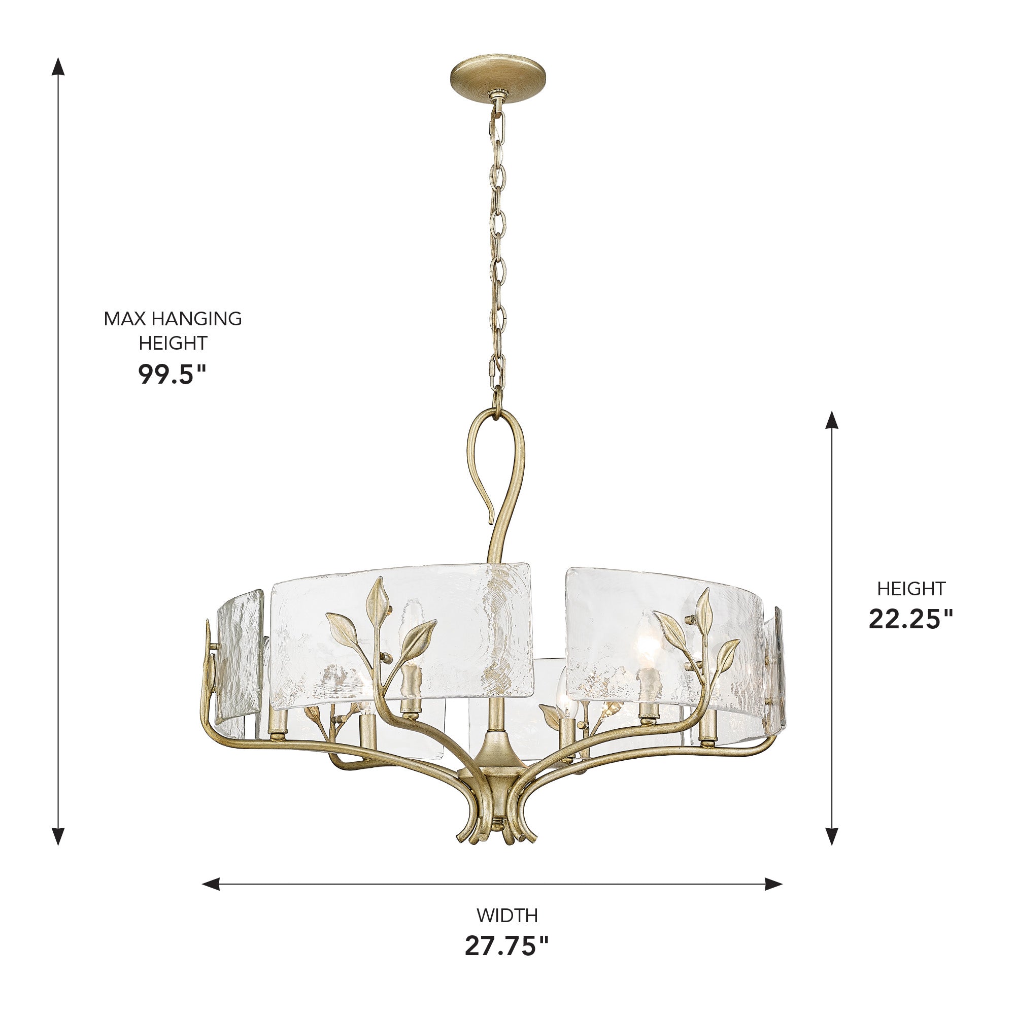 Golden Lighting Calla 6-light Chandelier in White Gold - - Golden Lighting