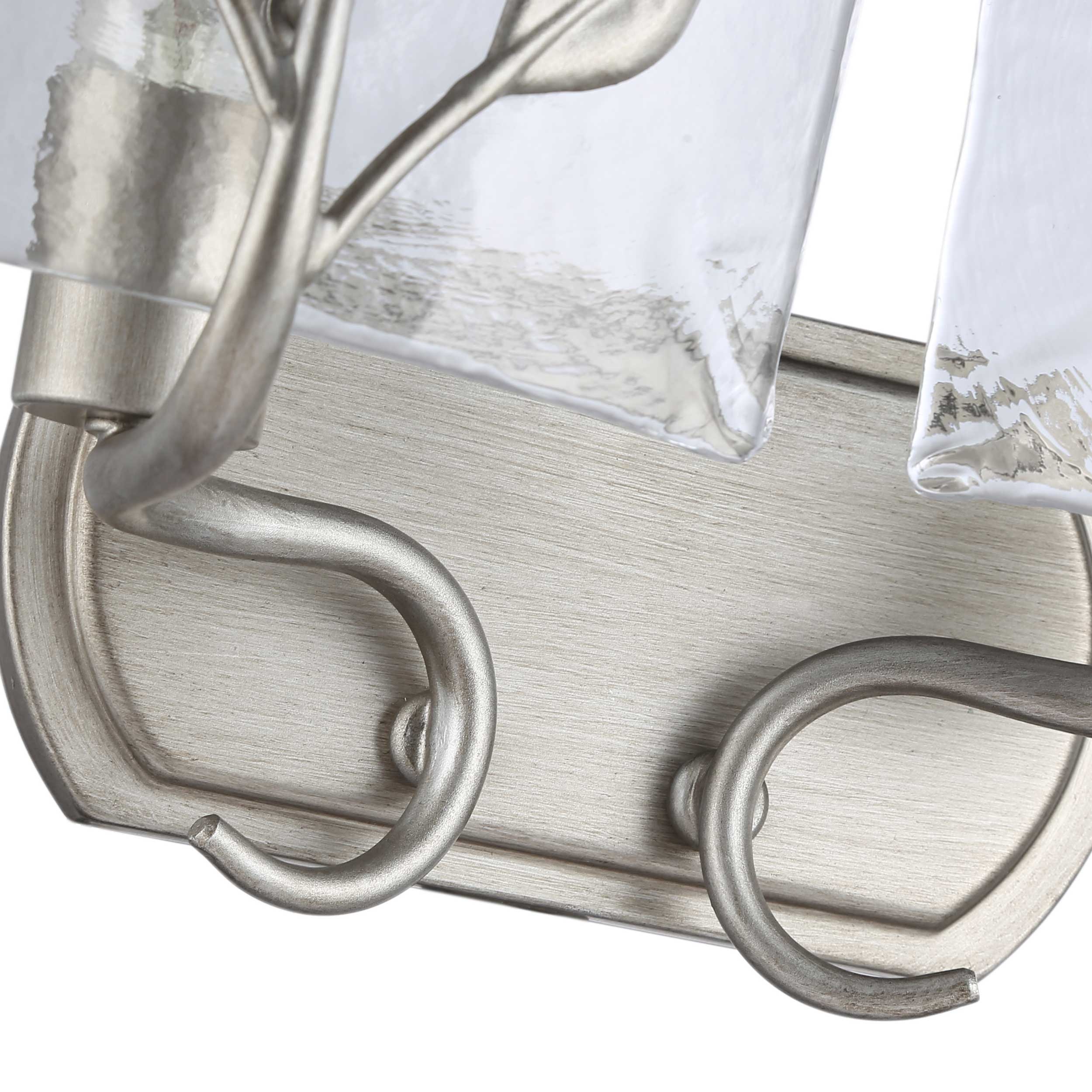Calla 2-Light Vanity Light in Peruvian Silver with Hammered Water Glass - Default Title - Golden Lighting