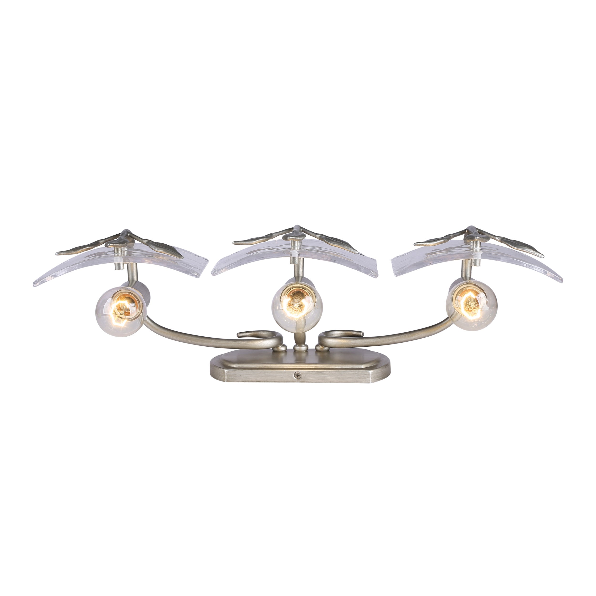 Calla 3-Light Vanity Light in Peruvian Silver with Hammered Water Glass - Default Title - Golden Lighting