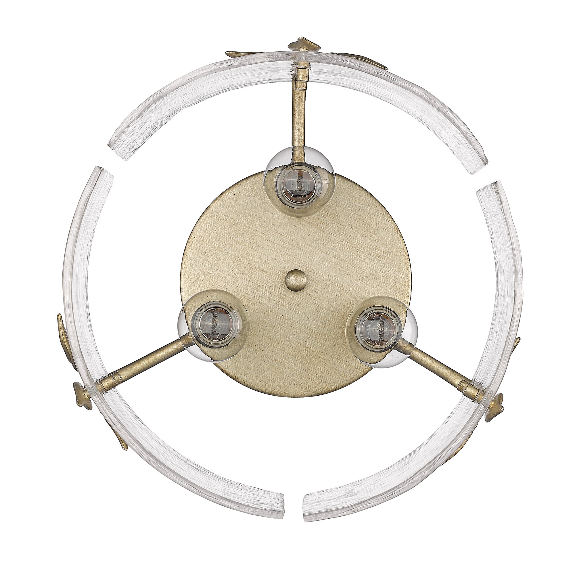Golden Lighting Calla 3-light Flush Mount in White Gold - - Golden Lighting