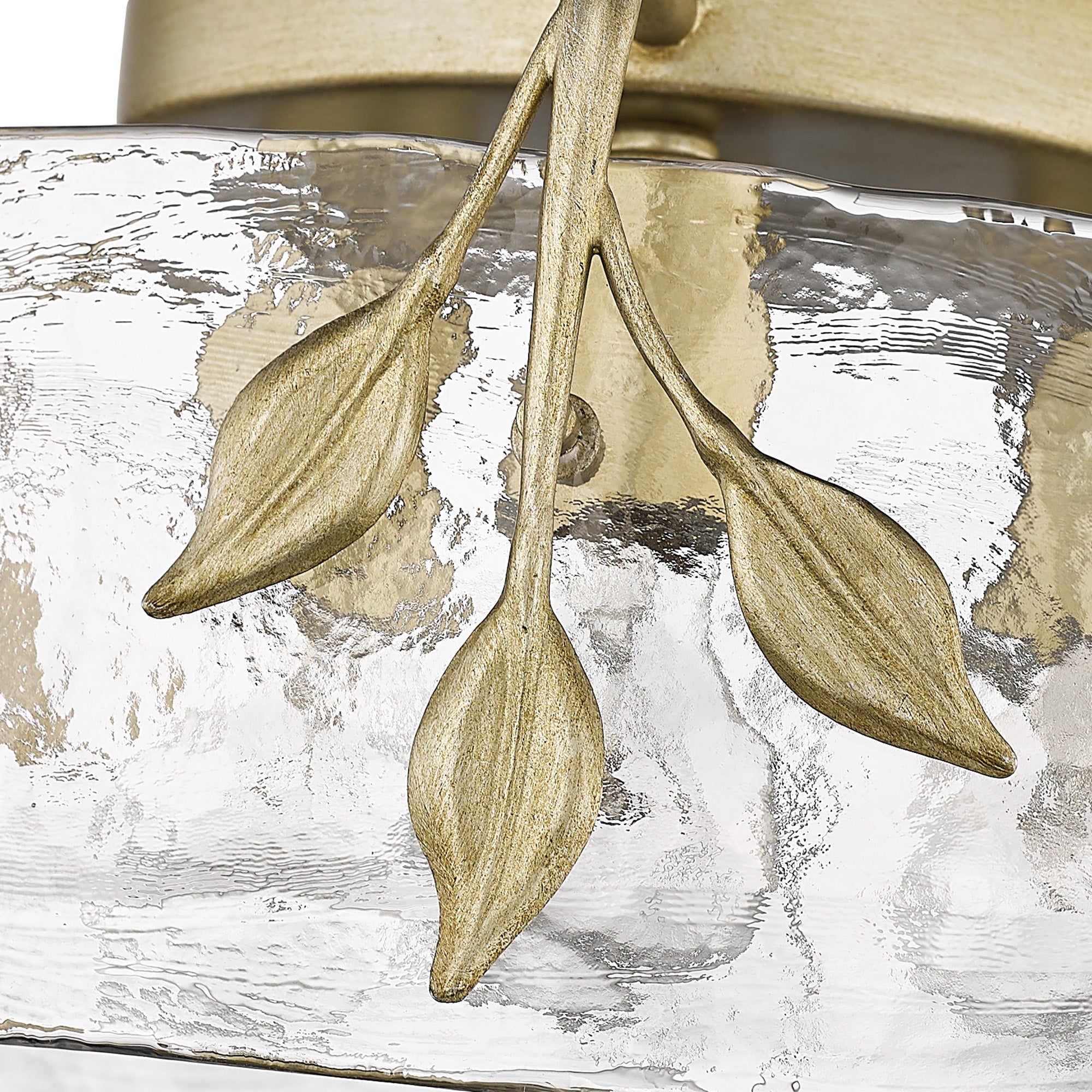 Golden Lighting Calla 3-light Flush Mount in White Gold - - Golden Lighting