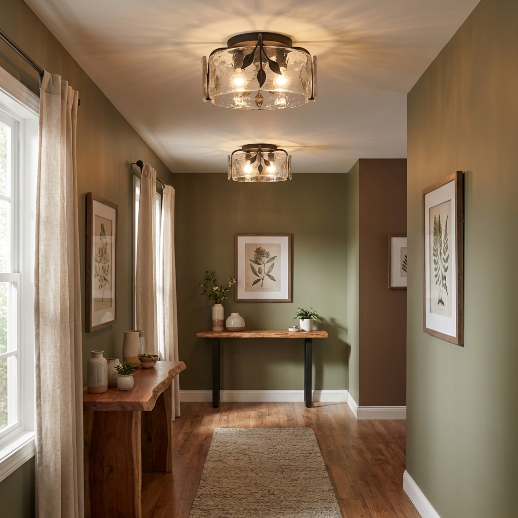 Calla 3-light Flush Mount in Natural Black, alternate view - Golden Lighting